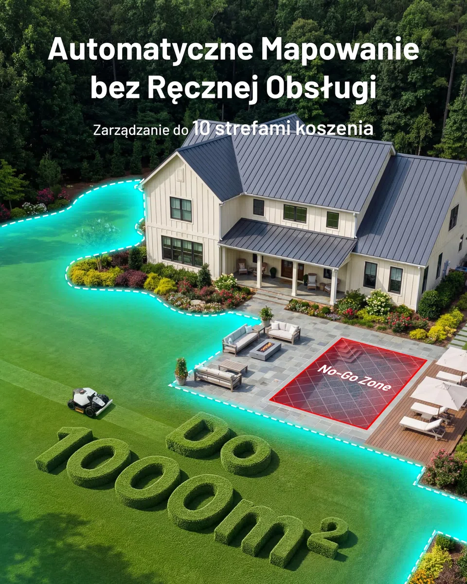 MAMMOTION LUBA mini 2 AWD 1000 Robot Koszący | 1000 m², Wizja AI z trzema kamerami & Pozycjonowanie NetRTK, Auto-Mapowanie, DropMow 80% Nachylenia, Zarządzanie10 Strefami