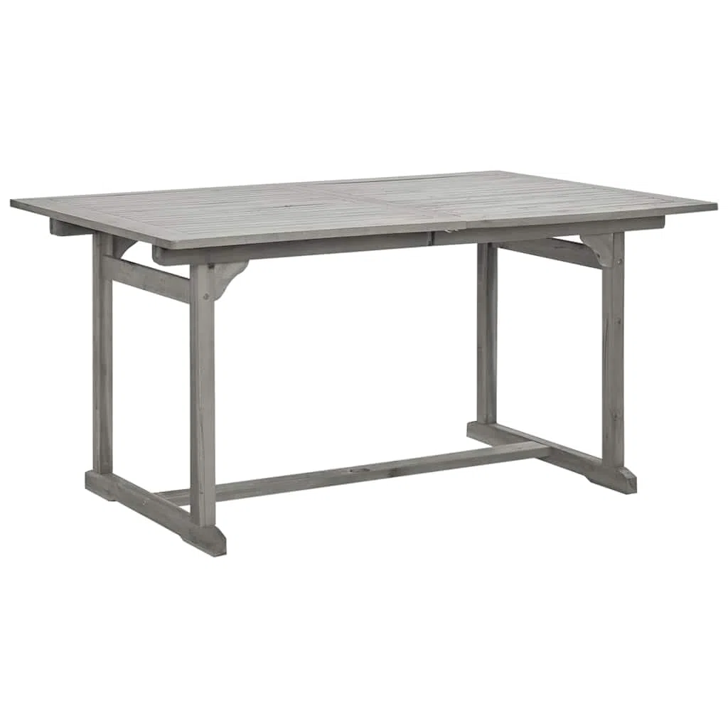 Rozsuwany stół ogrodowy (150-200) x 100 x 75 cm, lite drewno akacjowe, stół ogrodowy z drewna do użytku na zewnątrz, stół do jadalni drewniany o rustykalnym uroku