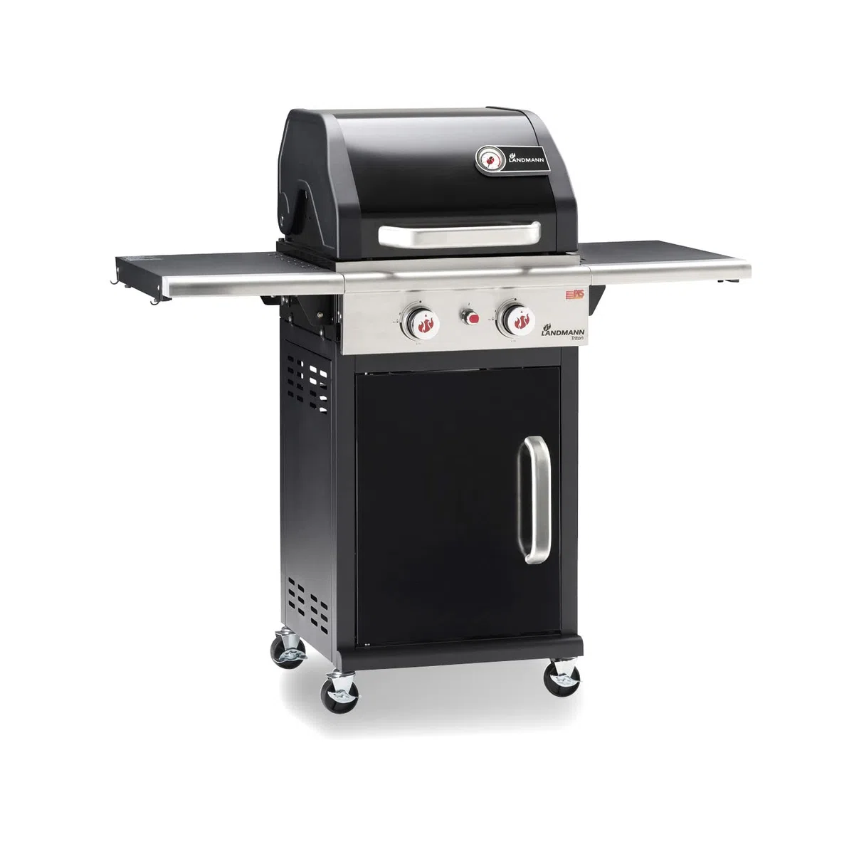 LANDMANN Grill gazowy Triton PTS 2.0 | Premium grill gazowy z pokrywką z podwójnymi ściankami i termometrem w pokrywie | ruszt do grillowania z emaliowanego żeliwa zapewnia doskonały branding