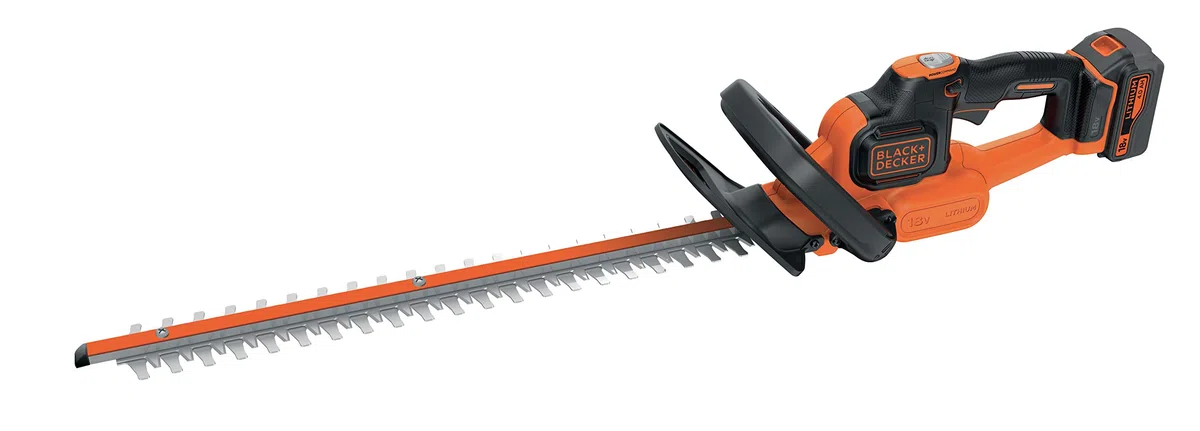 Black+Decker GTC18504PC akumulatorowe nożyce do żywopłotu (18 V, 4,0 Ah, funkcja zapobiegająca blokowaniu, długość miecza 50 cm, grubość cięcia 18 mm, do średnich żywopłotów)