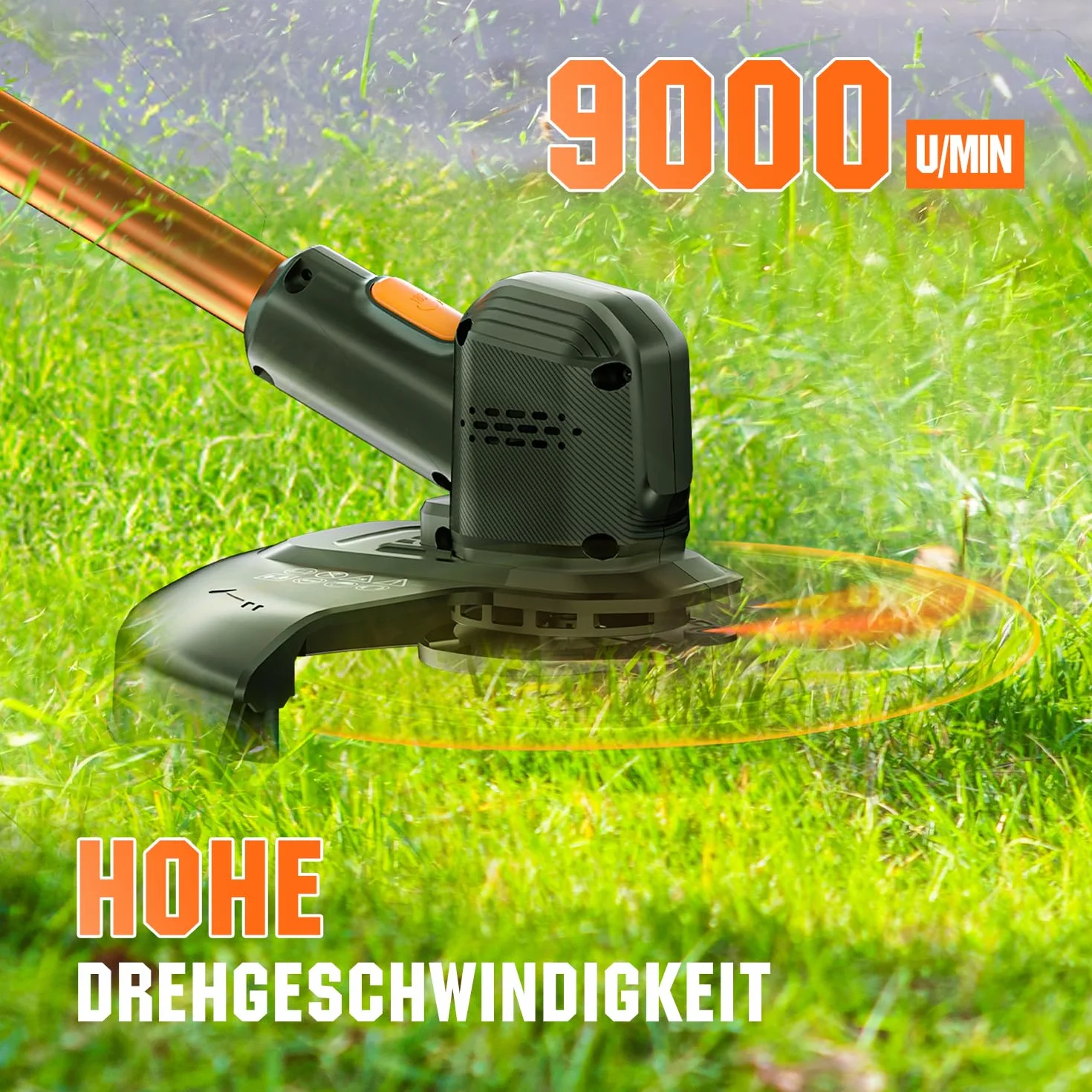 Litheli Podkaszarka akumulatorowa 20 V 25 cm 10000 mAh do ogrodu i trawnika