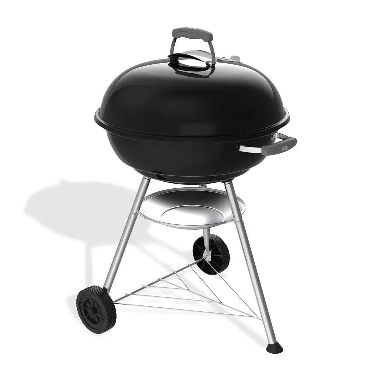 Weber Grill Węglowy Weber Compact Kettle (Wersja 2026), Trójnóg i Kółka, Odporny na Ciepło i Rdzę, Chromowany Ruszt Trójwarstwowy, 57 cm, Czarny