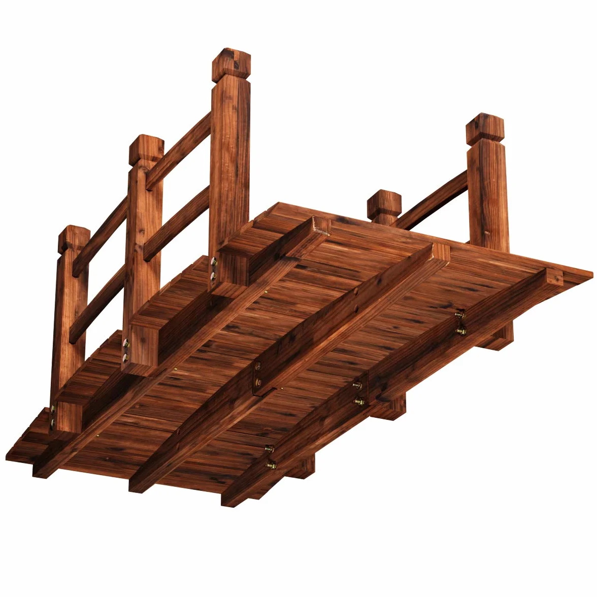 GOPLUS Drewniany most ogrodowy do 100 kg brązowy 150 x 67 x 55 cm