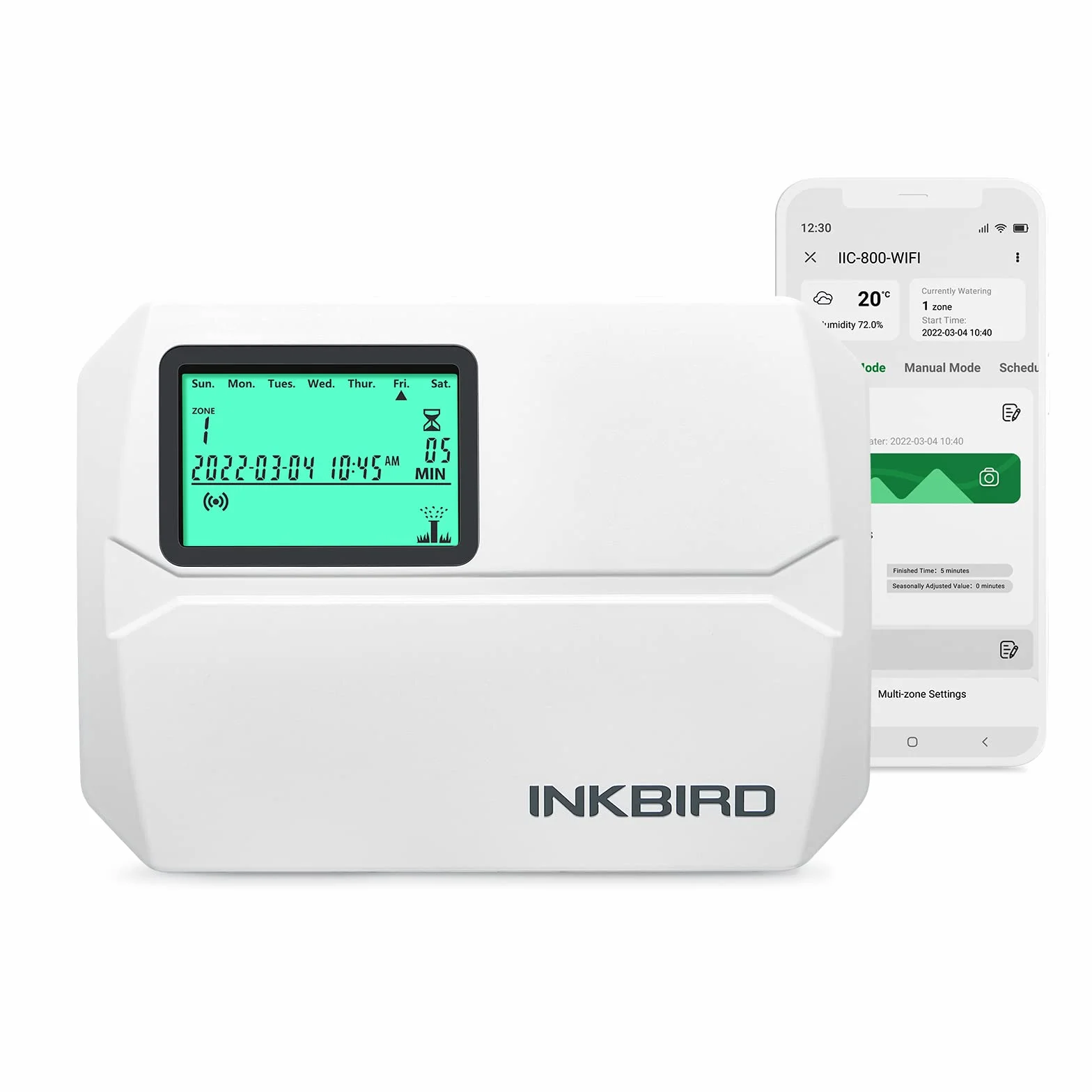 Inkbird IIC-800-WIFI 8-strefowy komputer nawadniający, system nawadniania, sezonowe dostosowanie, z osłoną odporną na warunki atmosferyczne, omijanie deszczu