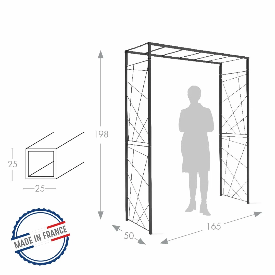 Louis Moulin Pergola Tube CAR25 Mandala antracyt 156 x 50 x 198 cm