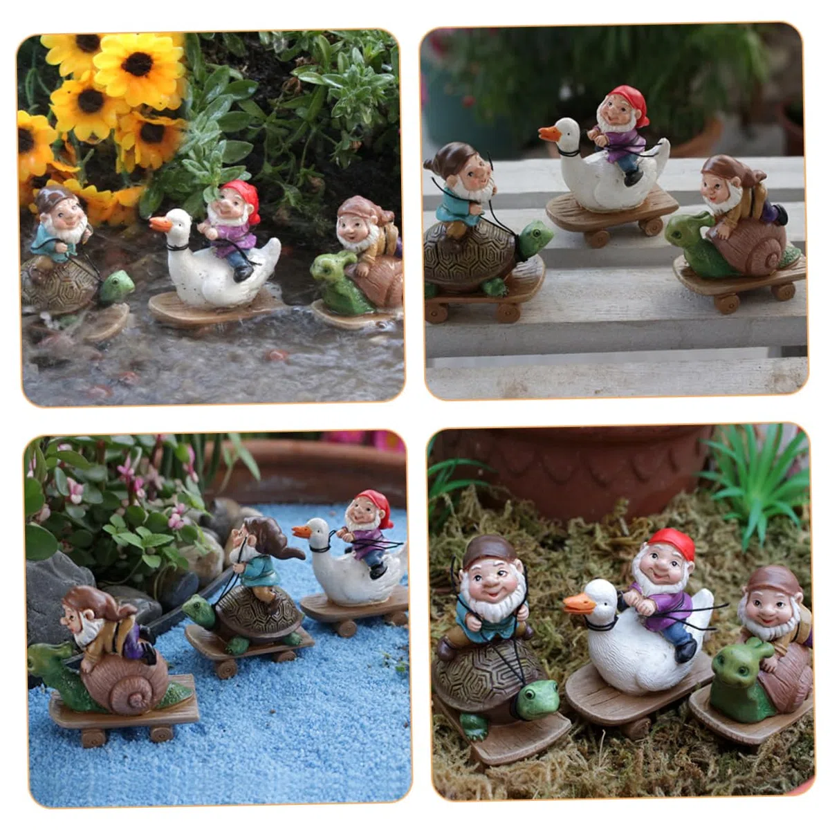 TOYANDONA 5 zestawów Ozdoby Na Skutery Zabawne Dekoracje Ogrodowe Ogrodnictwo Ozdoby Z Żywicy Rzemiosło Z Żywicy Ogrodowej 3 sztuki*5