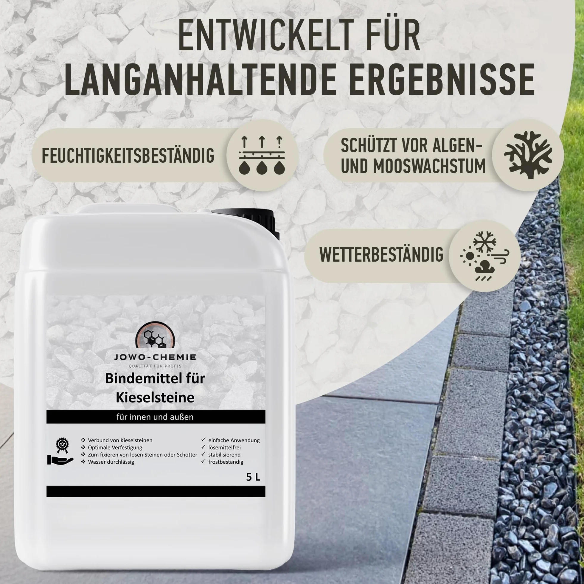 Spoiwo do żwiru/mulczowania (10 l), środek wiążący do żwiru/żwiru/żwiru i mulczowania, wszelkiego rodzaju spoiwo do mulczowania, kolejki ogrodowej (10 l)