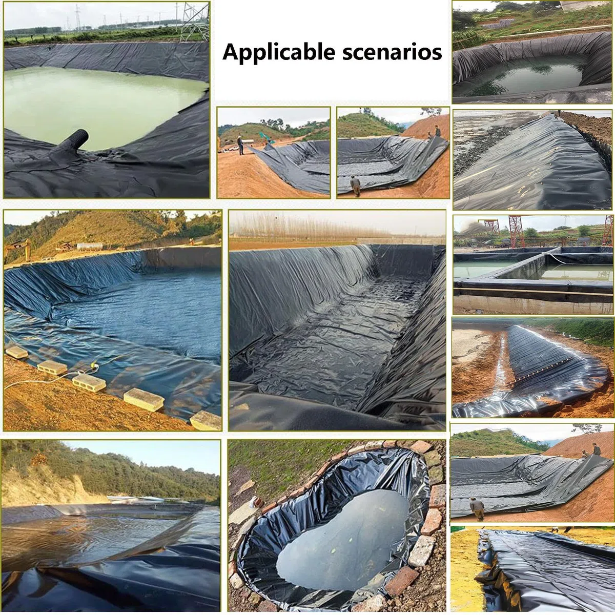 Duży rozmiar czarny 10 x 20 m wodoodporna i HDPE wkładka do stawu rybnego, elastyczna i składana osłona stawu, 4 x 5 m wkładka do stawu EPDM, do ochrony i konserwacji stawu