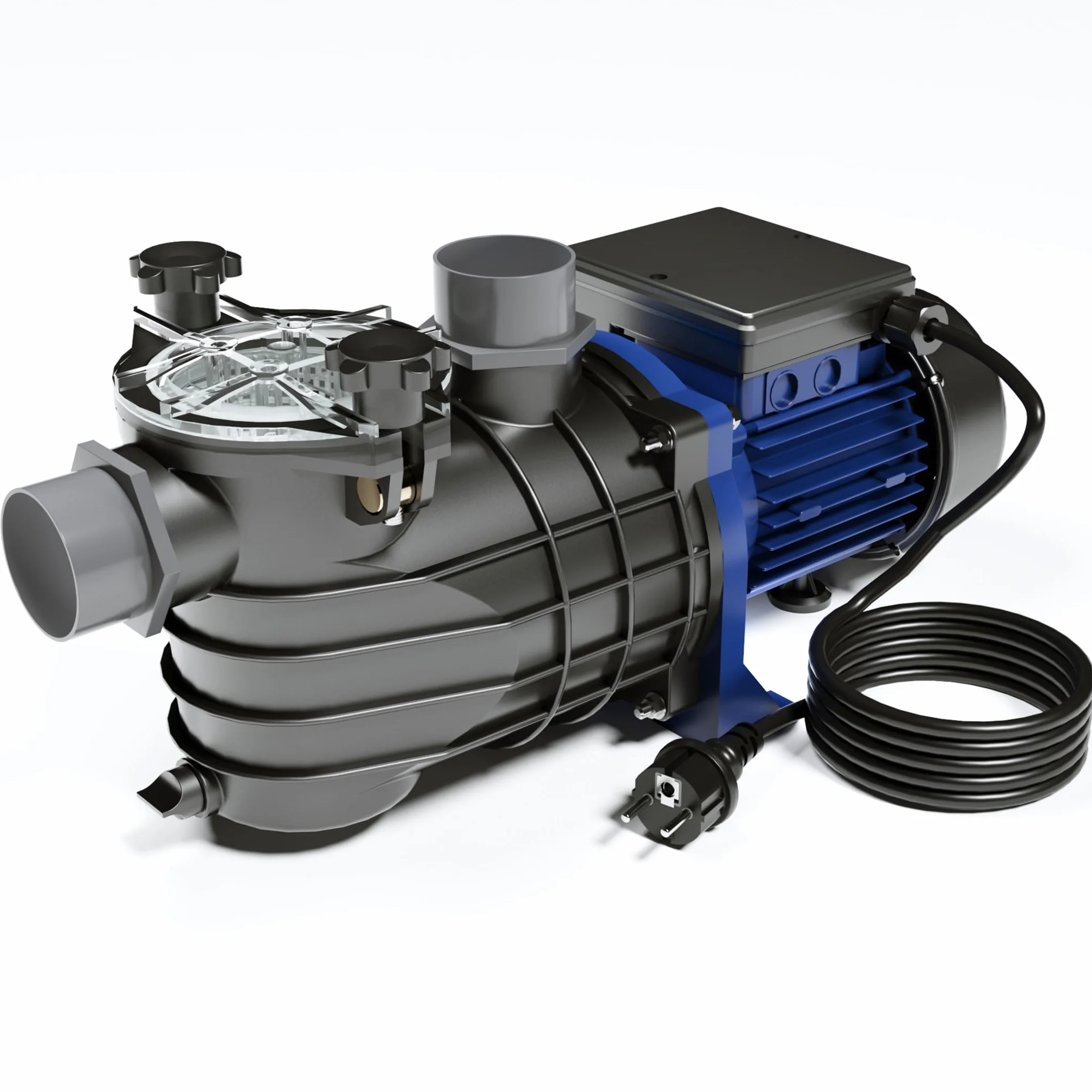 WilTec Pompa basenowa 13200 l/h, 370 W cicha pompa filtrująca i cyrkulacyjna, skuteczna pompa wodna do basenu, trwała i antykorozyjna konstrukcja