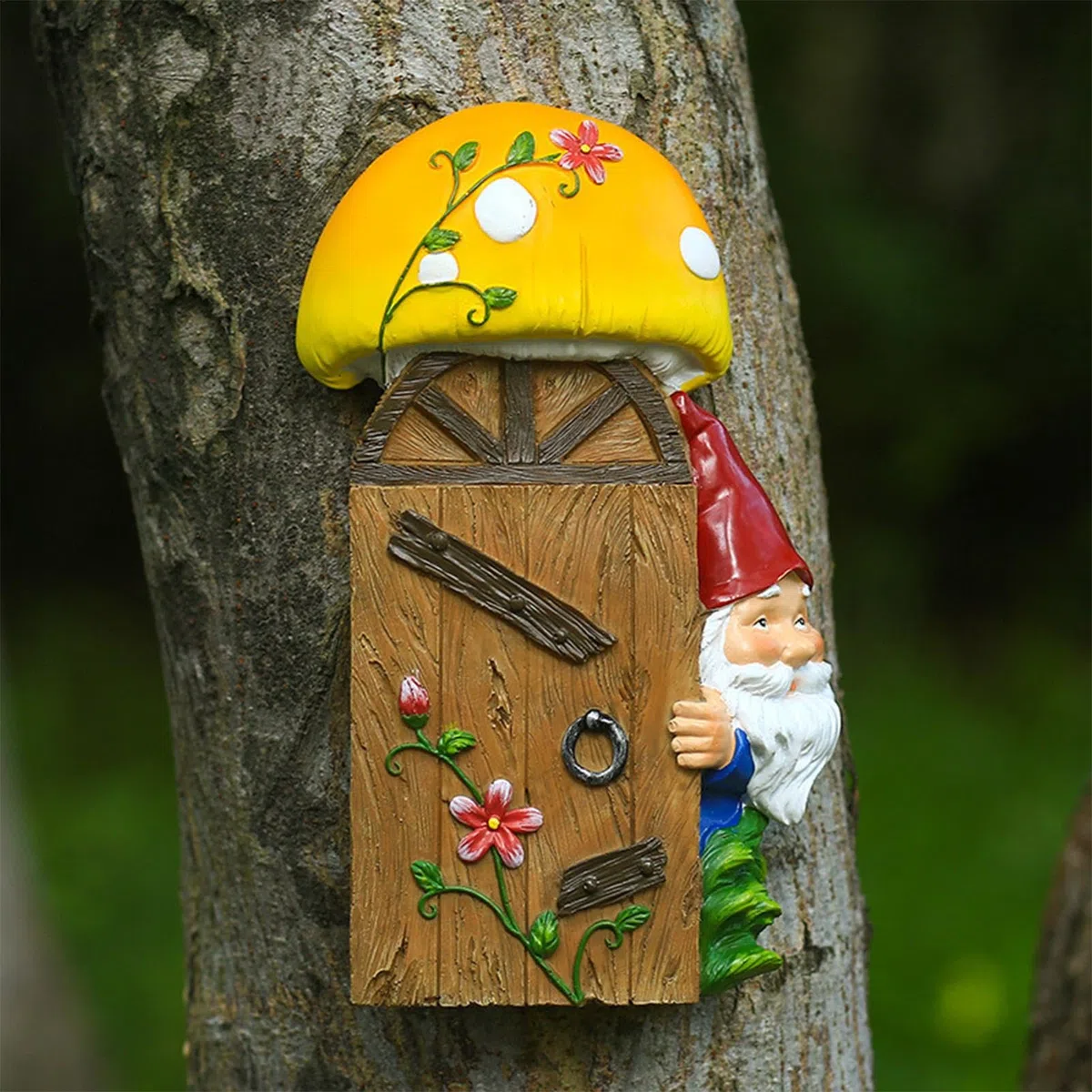 Dekoracje krasnali do domu | rze?by ogrodowe pos?gi uroczy krasnal dekoracja drzewa, miniaturowe figurki kompaktowe dekoracyjne ozdoby drzewa, ogrodzenia, okno | Estetyczne dekoracje do wyposażenia domu dekoracyjne ozdoby na tarasy dziedzińce