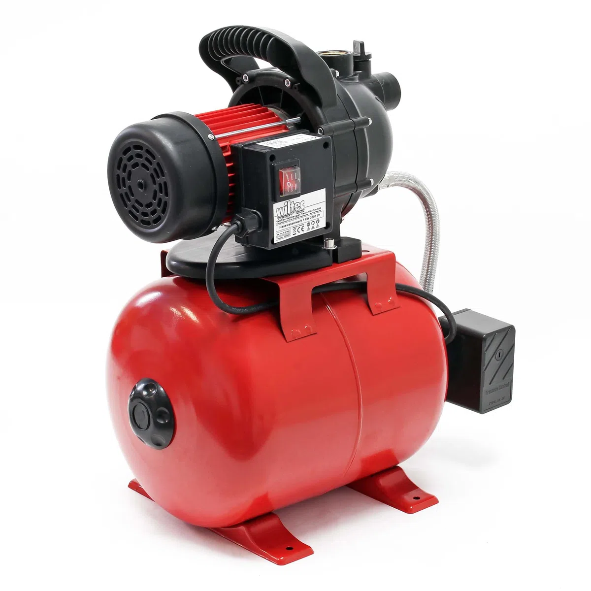 Wiltec pompa ogrodowa 1000W 3500l/h z wyłącznikiem ciśnieniowym i manometrem pompa wodna zbiornik ciśnieniowy zbiornik ciśnieniowy pompa irygacyjna pompa wody użytkowej pompa wody deszczowej wodociągi