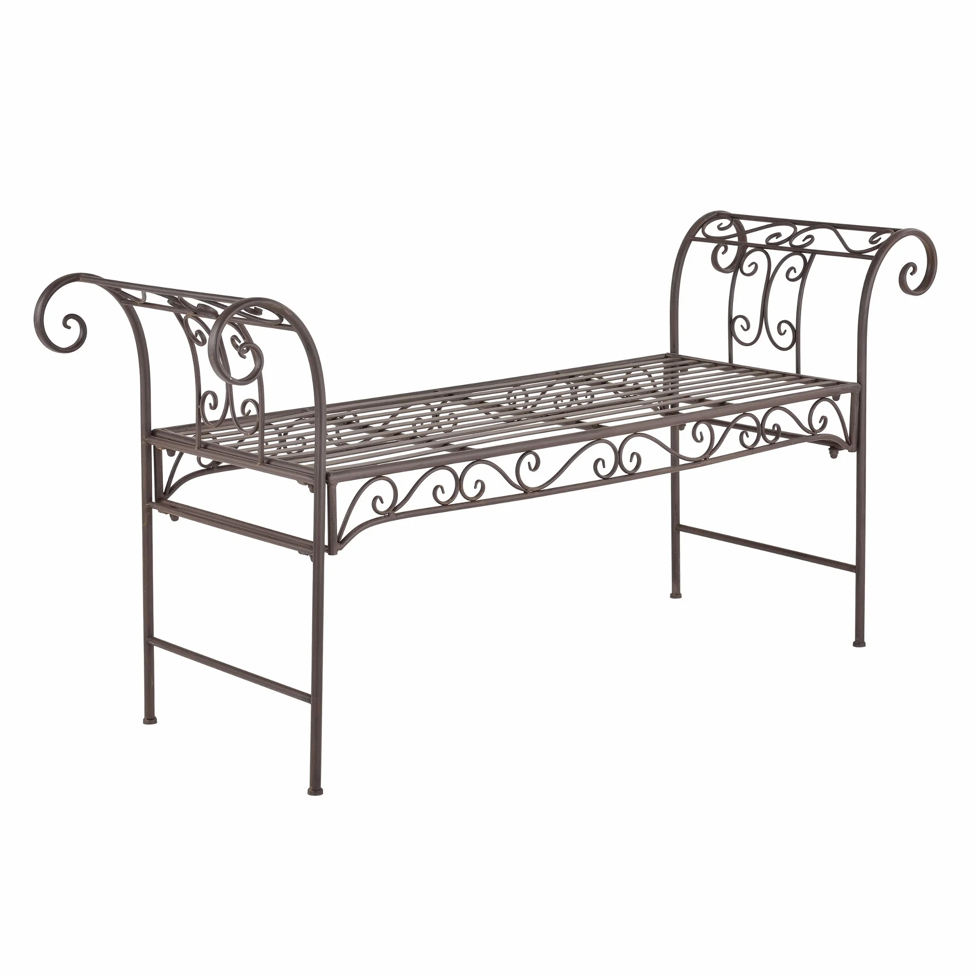 Ławka ogrodowa Cossila 70 x 147 x 46 cm metalowa stal szlachetna brąz 200 kg