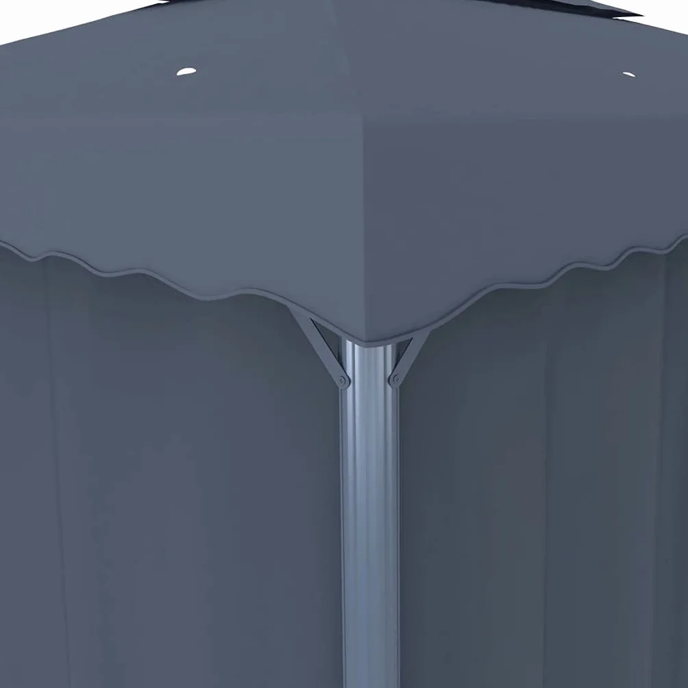 vidaXL Altana ogrodowa z zasłonami, 4 x 3 m, antracytowa, aluminium