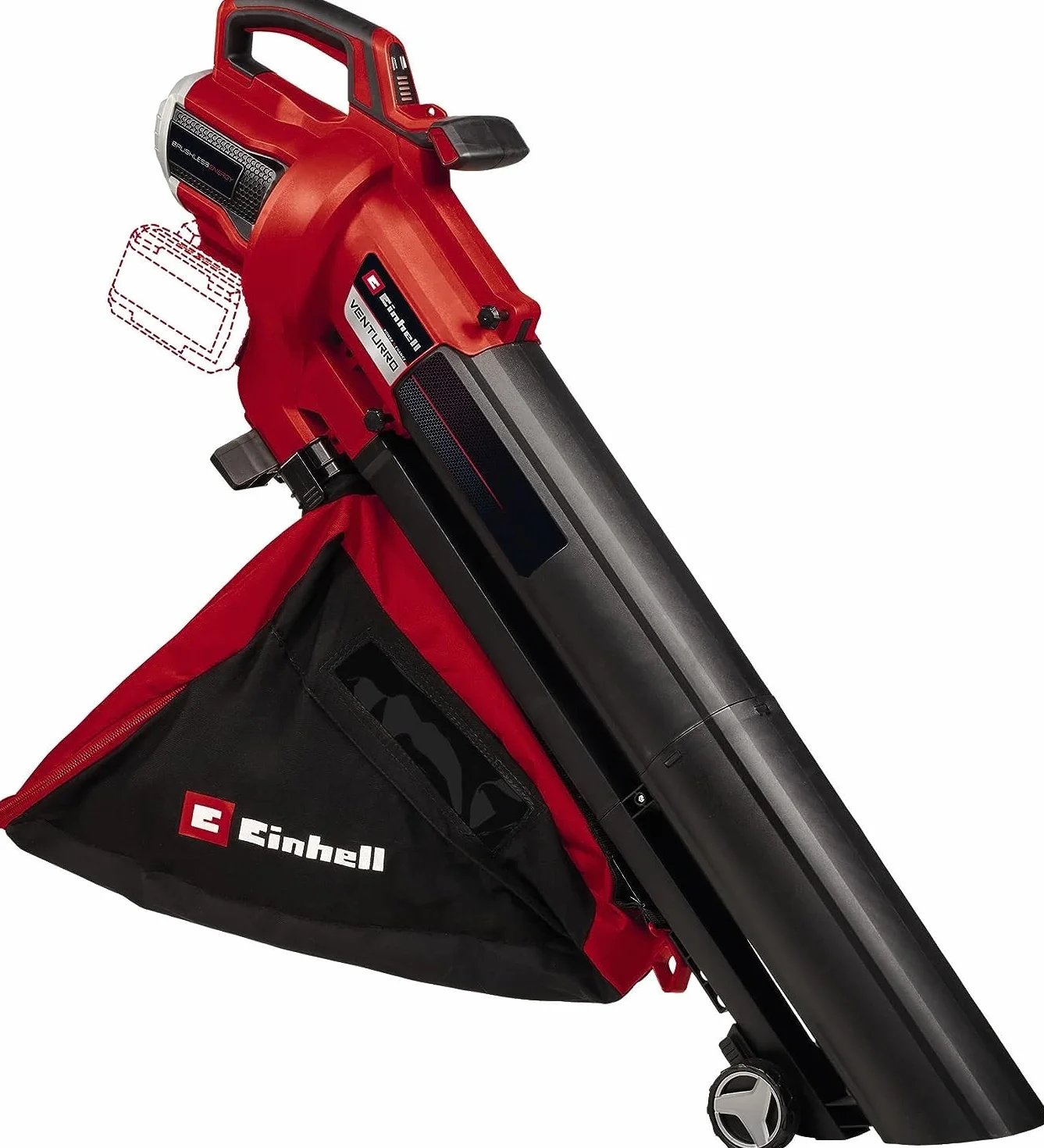 Einhell Profesjonalny, akumulatorowy odkurzacz do liści VENTURRO 36/240 Power X-Change (36 V, Li-Ion, moc ssania 740 m³/h, worek 45 l, funkcja dmuchania do 240 km/h, bez akumulatora i ładowarki)