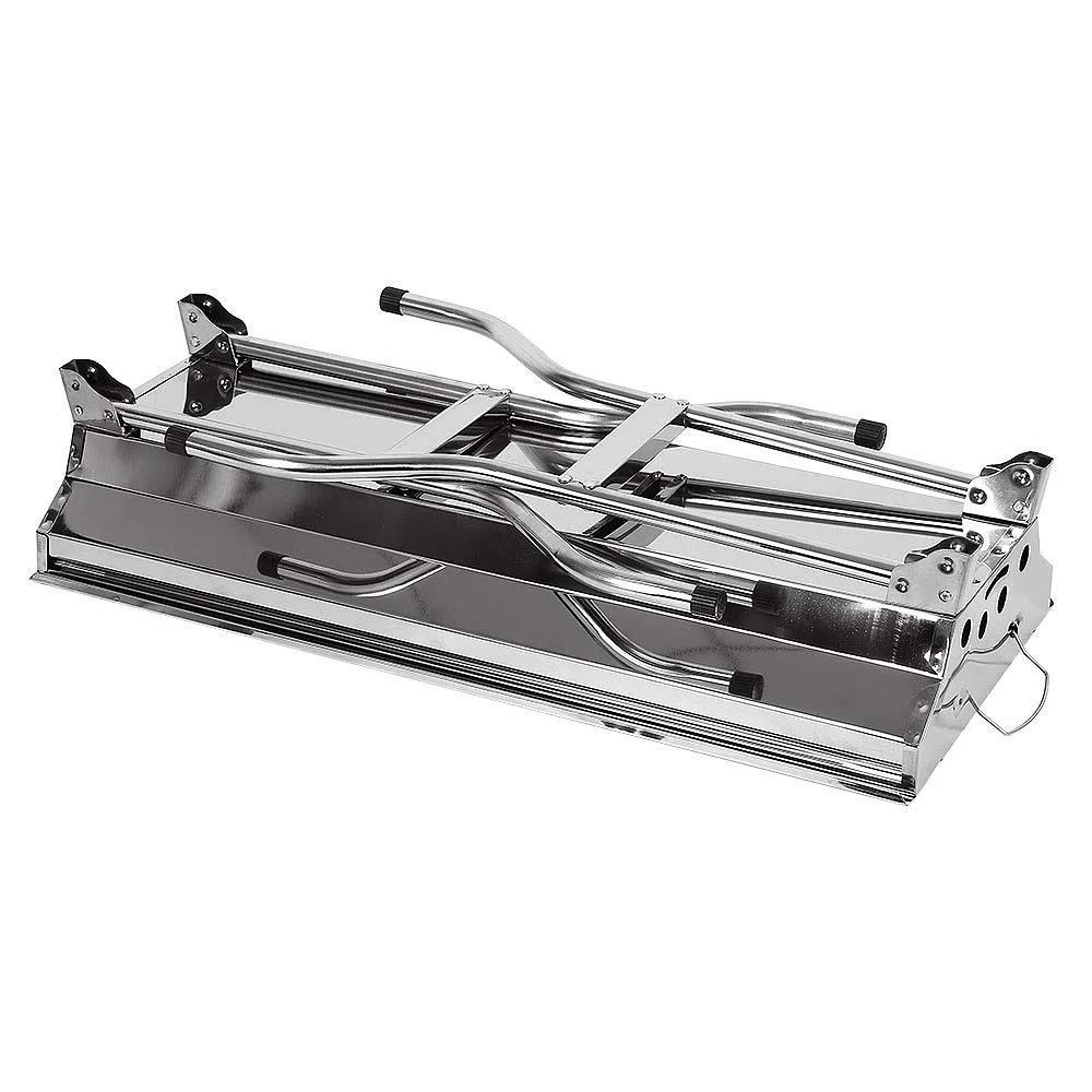 Przenośny składany grill ze stali nierdzewnej grill stołowy z podwójnymi skrzydłami do grilla ogrodowego (73 x 33 x 71 cm)