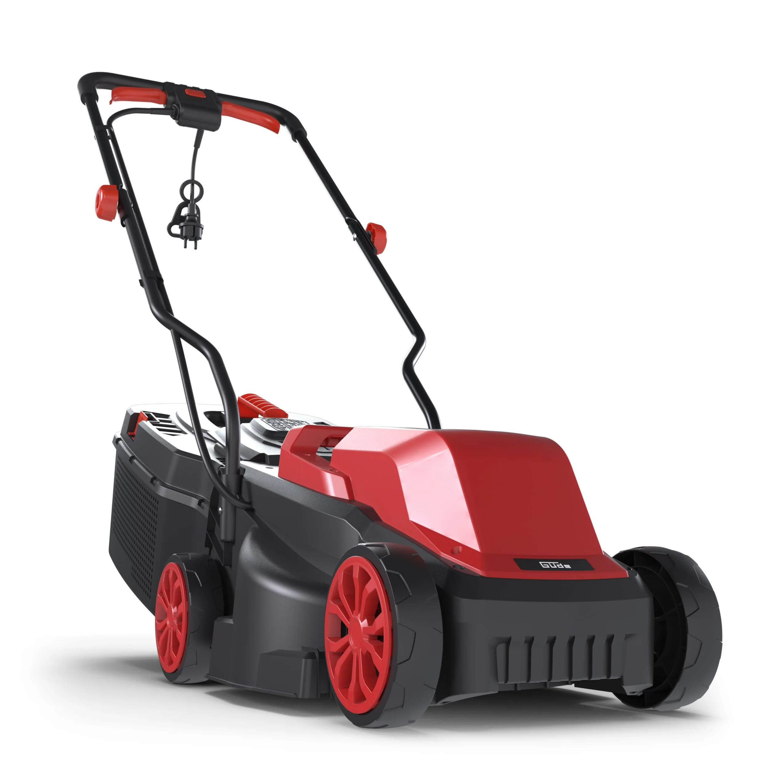 Güde Kosiarka elektryczna 320/1300 (230 V, 1300 W, prędkość obrotowa silnika 3500 obr./min, szerokość cięcia 32 cm, kosz na trawę 30 l, 3-stopniowa regulacja wysokości koszenia 25-65 mm, rozmiar opon