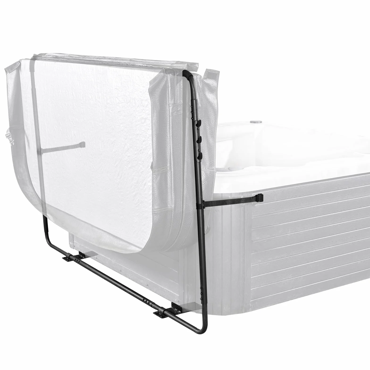 VEVOR Podnośnik osłony wanny z hydromasażem, podnośnik pokrycia spa, wysokość 80 cm - 105 cm szerokość 134 cm - 235 cm regulowany, zainstalowany na dole z jednej strony, odpowiedni do różnych