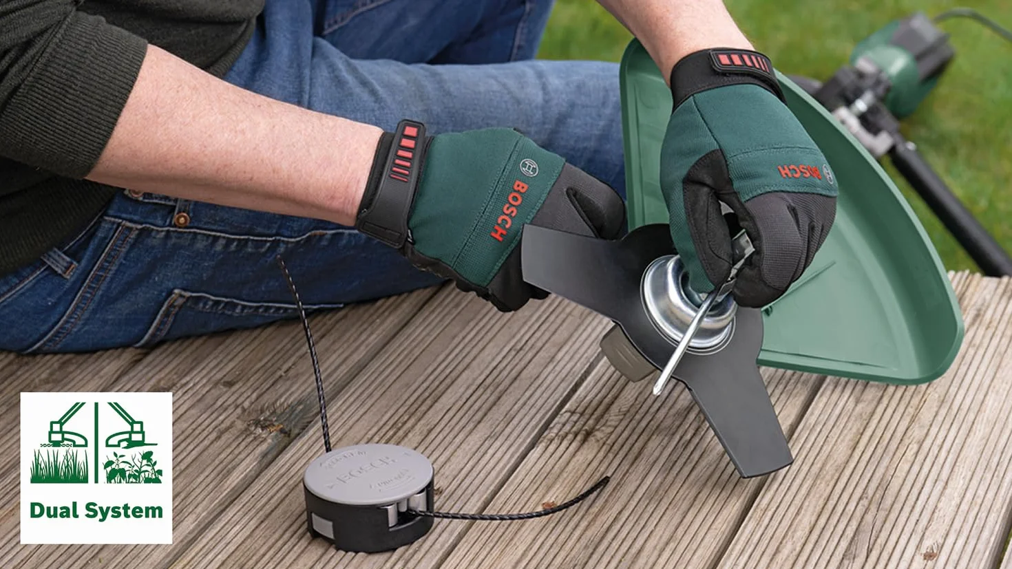 Bosch Home and Garden elektryczna kosa do zarośli AFS 23-37 (950 W, średnica cięcia Ø: 23 cm (ostrze), 37 cm (gwint), gwint Ø: 3,5 mm, w opakowaniu)