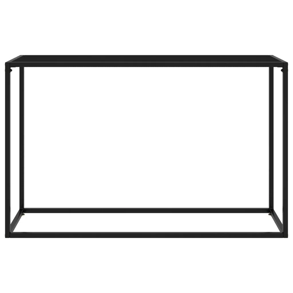 Stolik konsolowy, czarny, 120 x 35 x 75 cm, szkło hartowane, stół do jadalni, meble pomocnicze, ze stali i szkła hartowanego, nowoczesny stolik pomocniczy