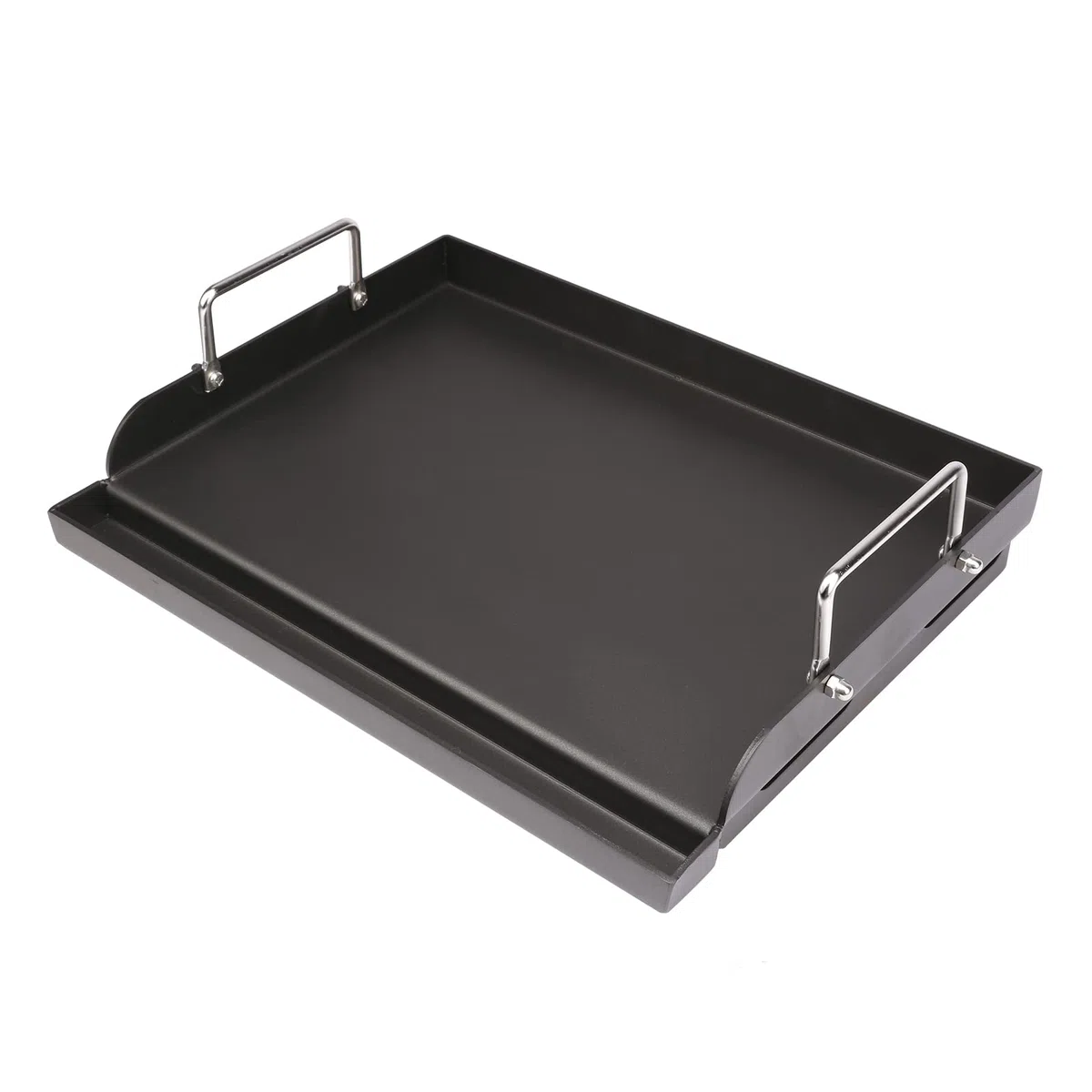 Utheer Nieprzywierająca grill, uniwersalna płaska płyta górna, z rowkiem smarowym i zdejmowanymi uchwytami, do grilli węglowych, gazowych, kempingów, ogonów, imprez