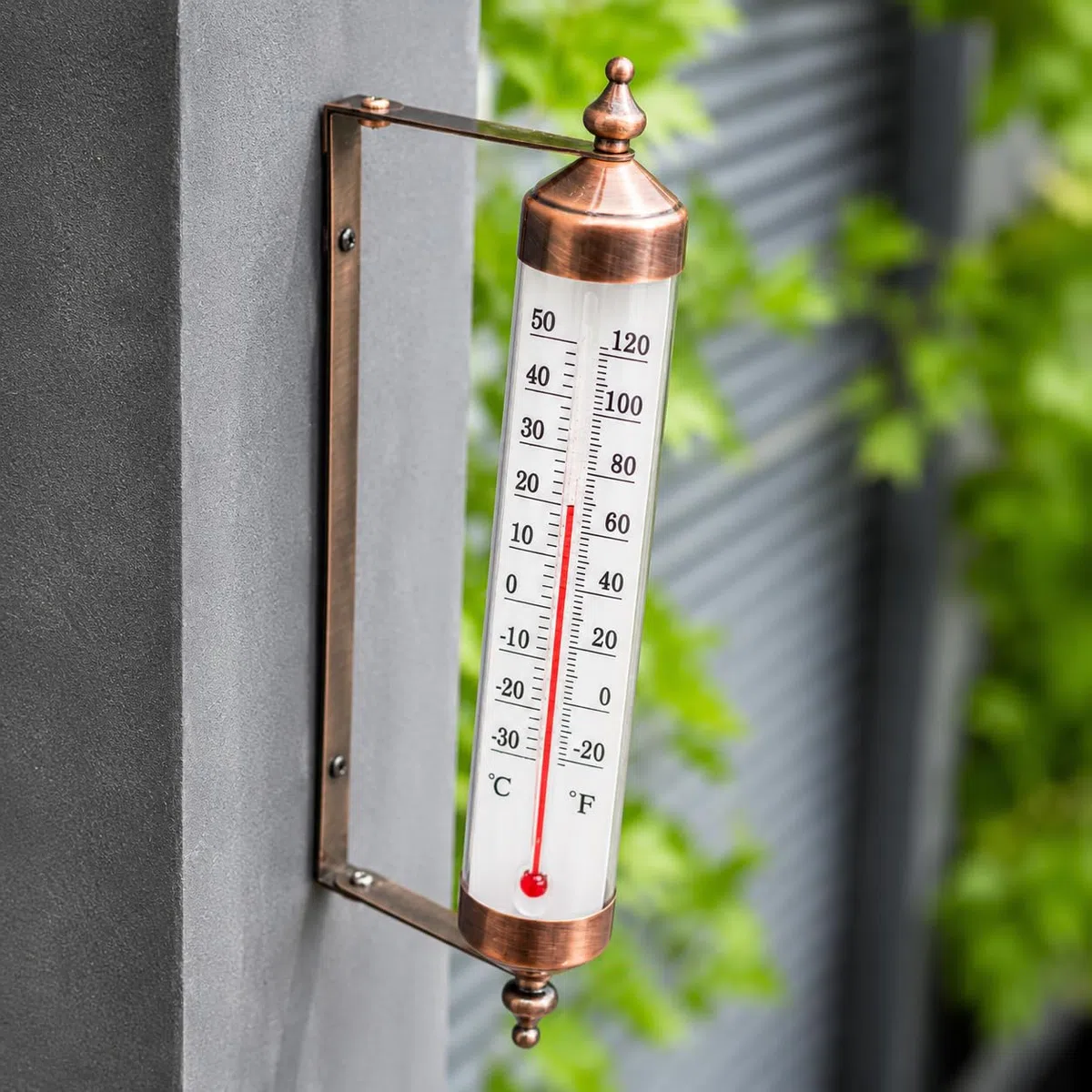 MUMTOP Termometr zewnętrzny ze stali, regulowany kąt, 25,4 cm, czytelny