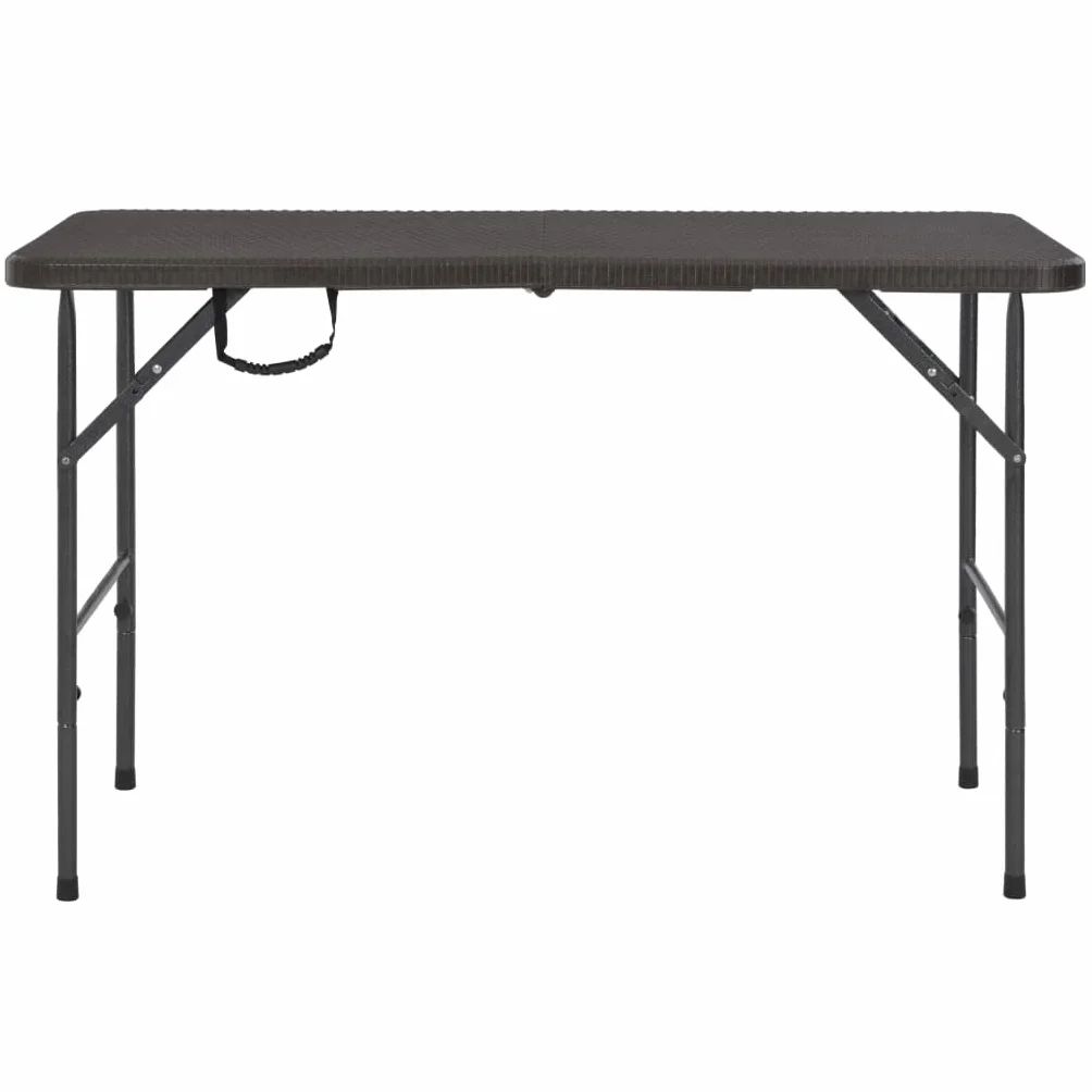 vidaXL Składany stół ogrodowy brązowy 120x60x74 cm HDPE
