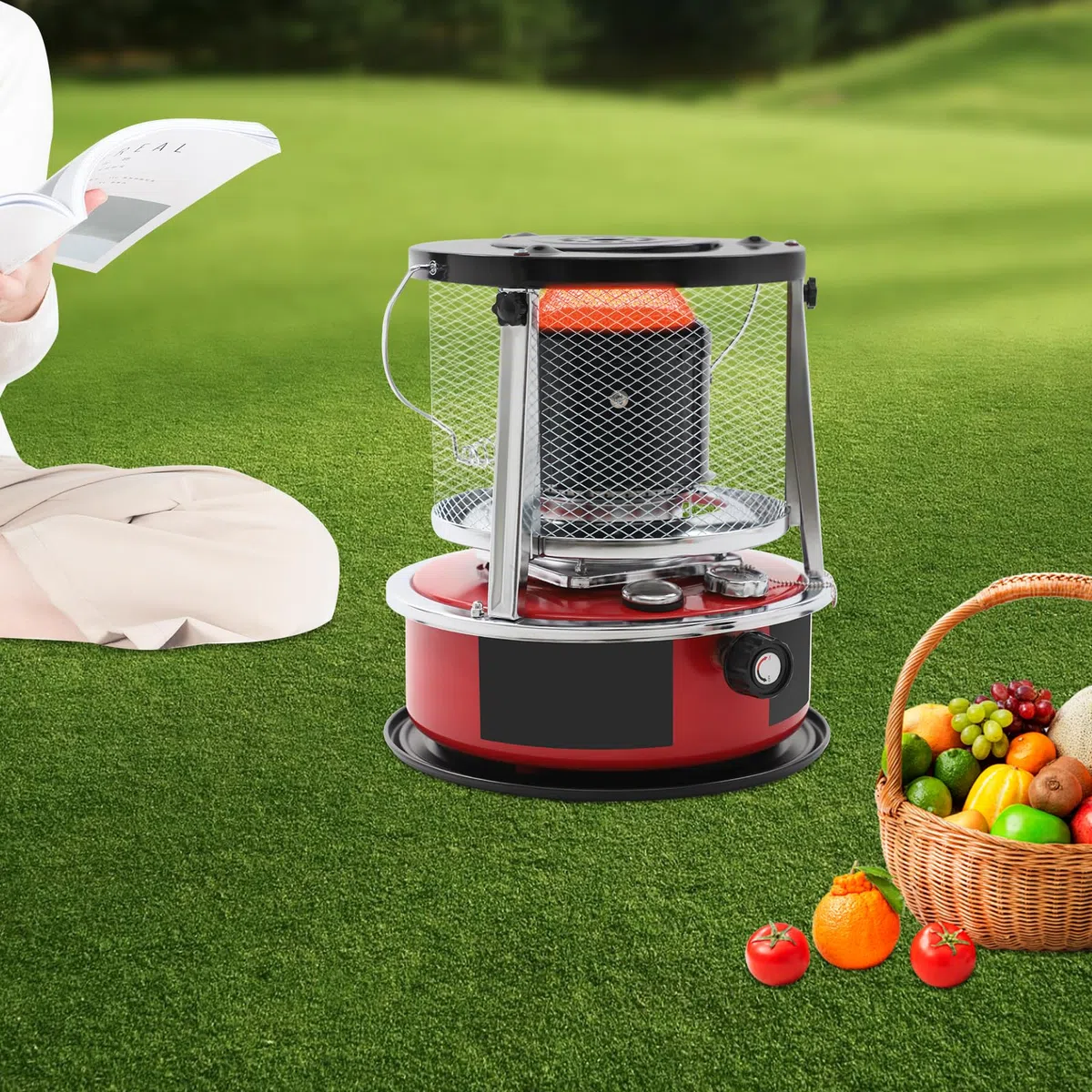 Ogrzewanie naftowe 8000BTU | zbiornik 1,37 Gal | czas pracy 18 h | kemping i garaż | Przenośny grzejnik naftowy | 15-18 m² | ręczny zapłon | outdoorowy