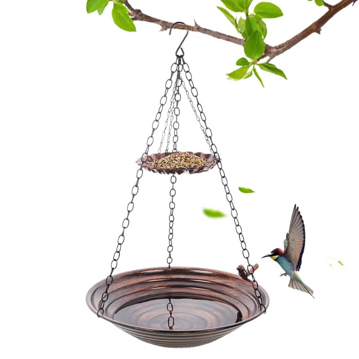 Ogrodowa Ptasia Łaźnia Wiszący Ogrodowy Karmnik | Patio Łaźnia Pierzastych dla Kolibrów, Błękitników, Obserwatorów Ptaków i Miłośników Przyrody, na Podwórko, Taras,