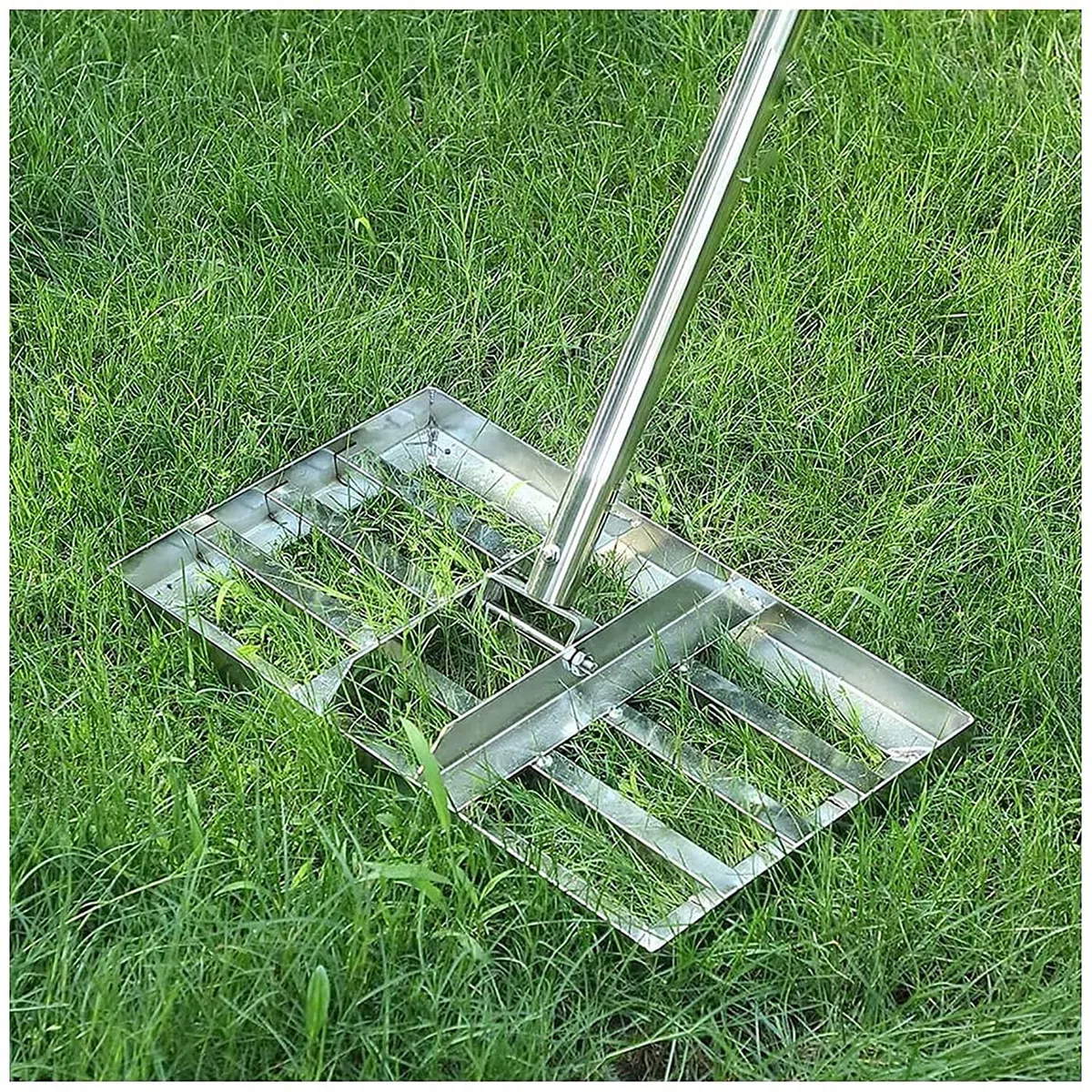 Grabie do darni, grabie do trawy, grabie do wyrównywania trawnika, regulowane grabie ogrodowe, 47" lekki uchwyt ze stali, odpowiednie do ogrodu, podwórka, pola golfowego/trawnika