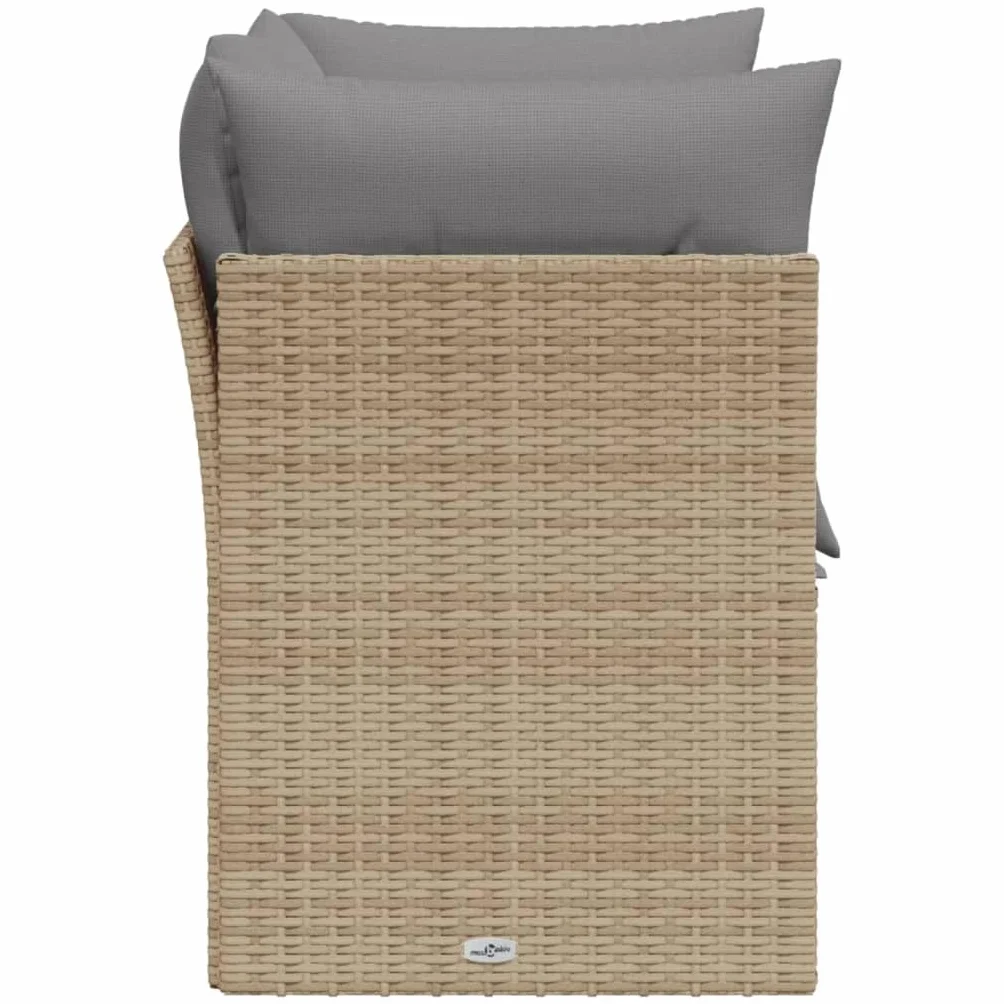 vidaXL Sofa ogrodowa z poduszkami, 2-osobowa, beżowa, polirattan, kanapa ogrodowa, siedzisko ogrodowe, 2-osobowa sofa ogrodowa, kanapy ogrodowe