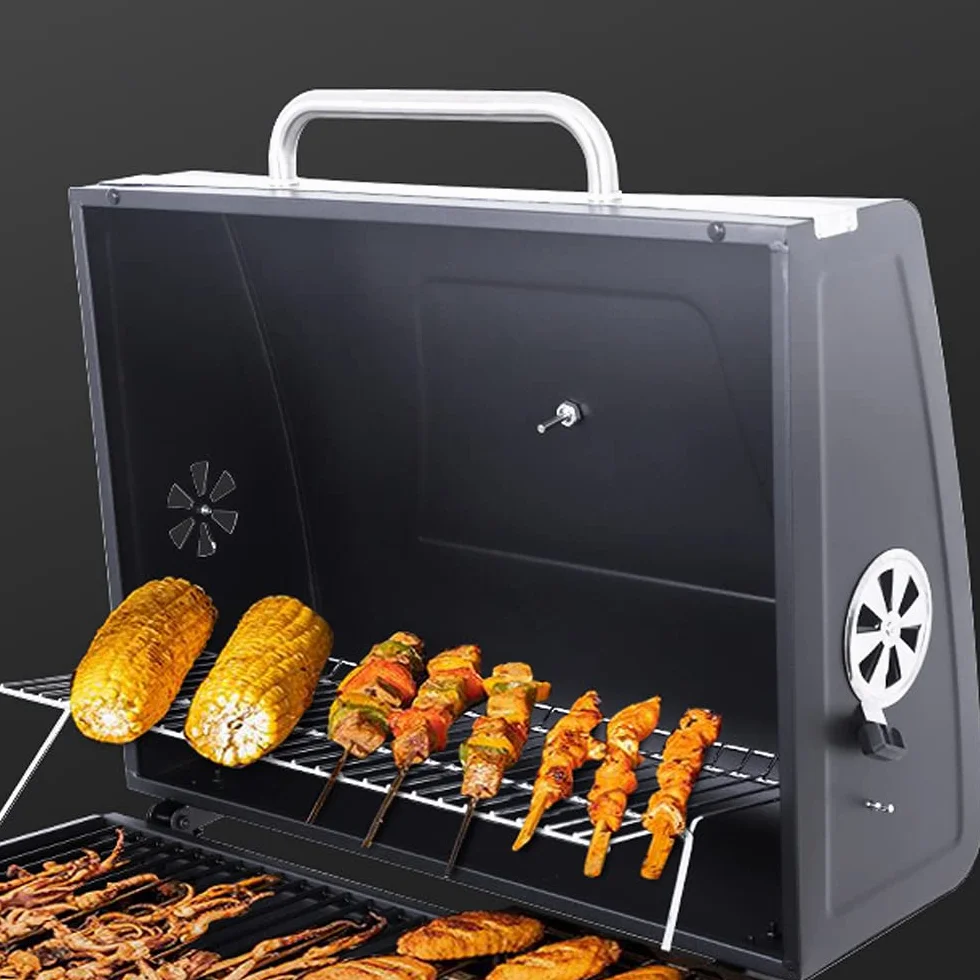 FP-TECH - Grill na węgiel drzewny z węglem drzewnym GRILL z regulowaną, 115 x 66 x 106 cm