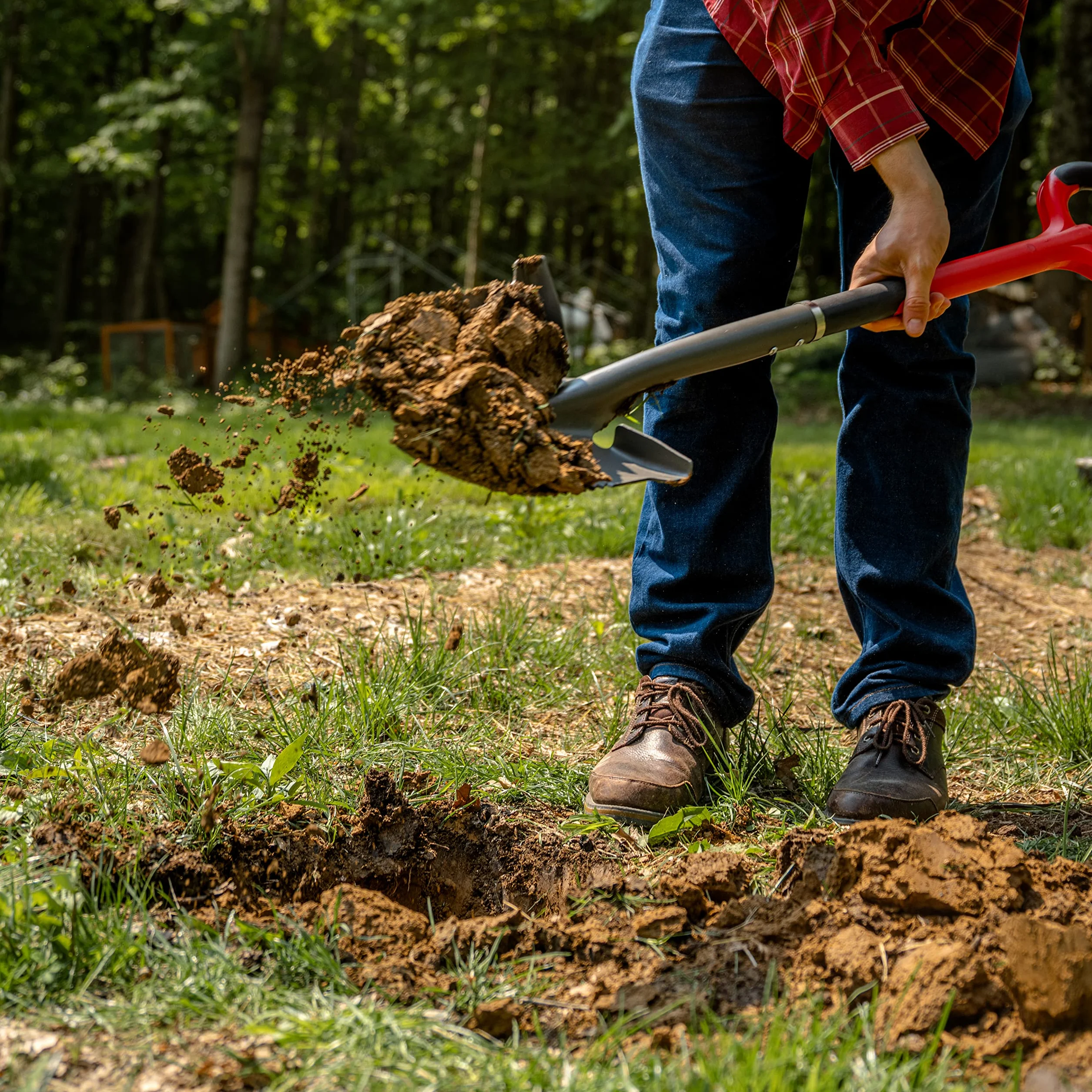 Radius Garden Root Slayer łopata korzeniowa czerwona okrągła głowica