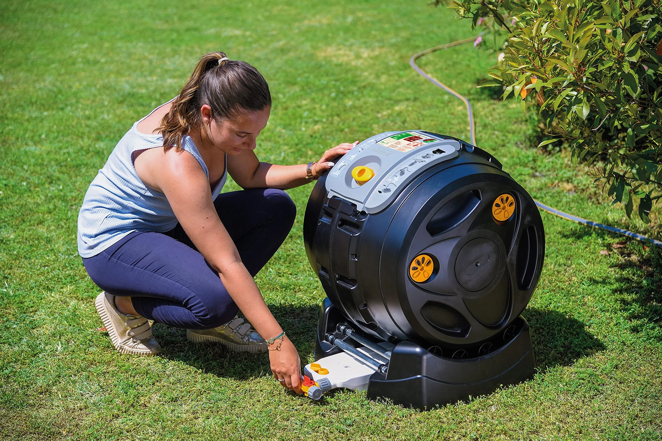 Hozelock Easymix Kompostownik Bębnowy, Czarny, 100 l