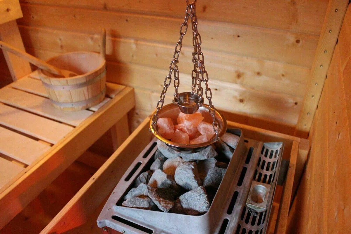 Sauna Parownik doniczka na zioła stal szlachetna do naparowania sauny i spa aromatu - 16 cm, wzór: Miska do sauny z miską parownikiem wraz z akcesoriami