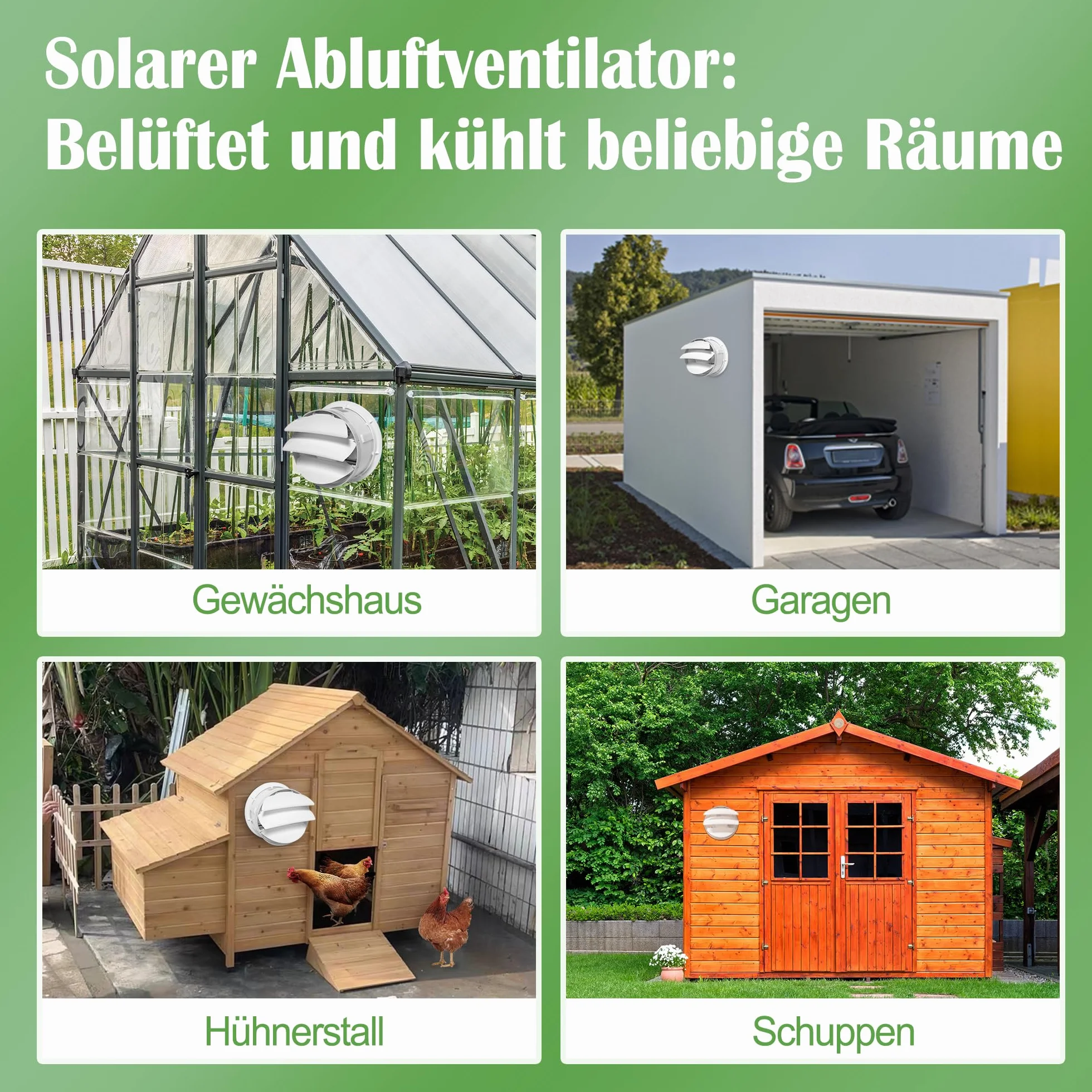 Wentylator solarny z baterią, wentylator zasilany energią słoneczną 200 mm z panelem słonecznym 12 V i kablem 4,5 m, wentylator wyciągowy do szklarni, szopy, poddasza