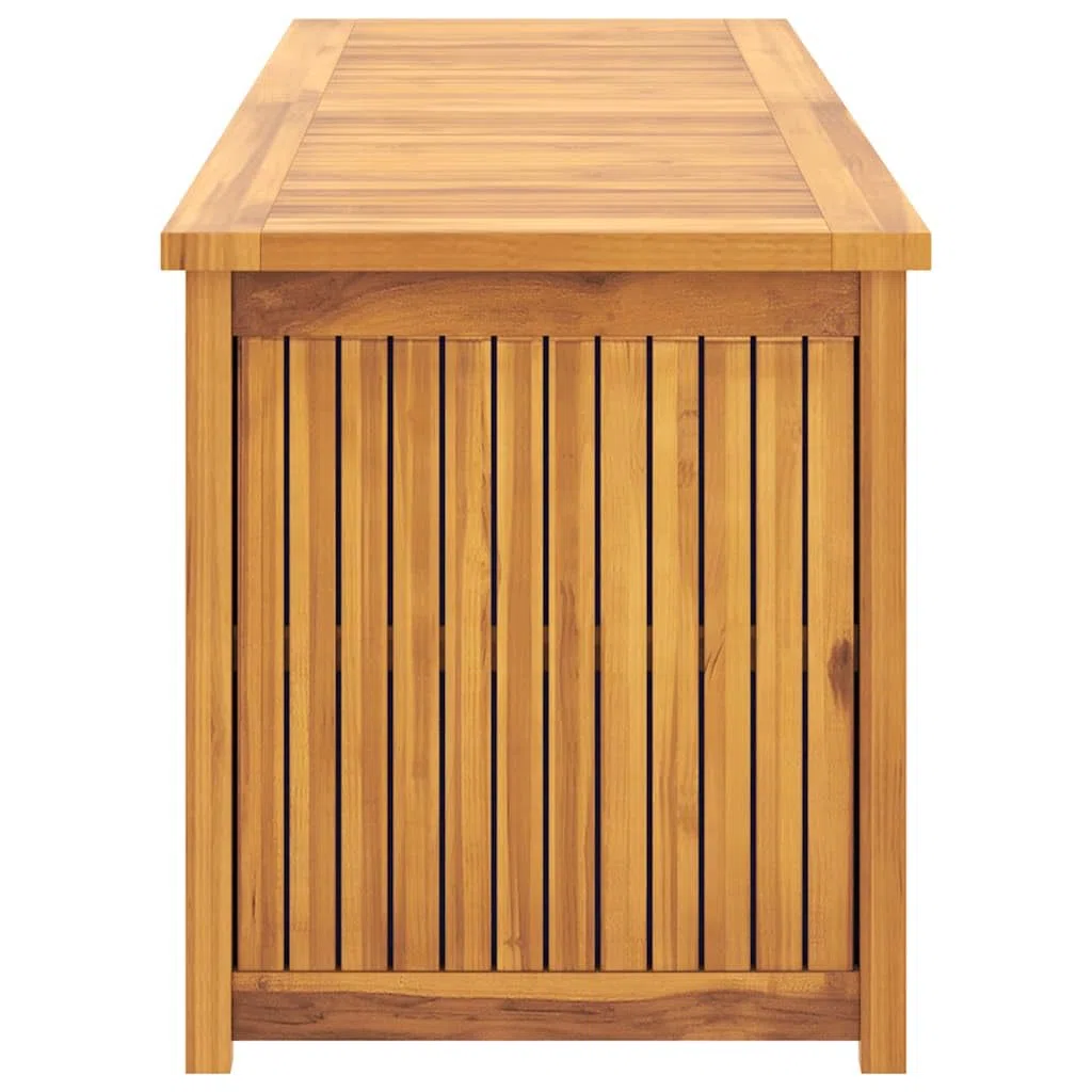 Skrzynka ogrodowa z litego drewna tekowego, 175 x 50 x 55 cm, z podszewką z polietylenu, przestronna skrzynia do ogrodu, na balkon, taras, odporna na warunki atmosferyczne, zamykana, wszechstronne