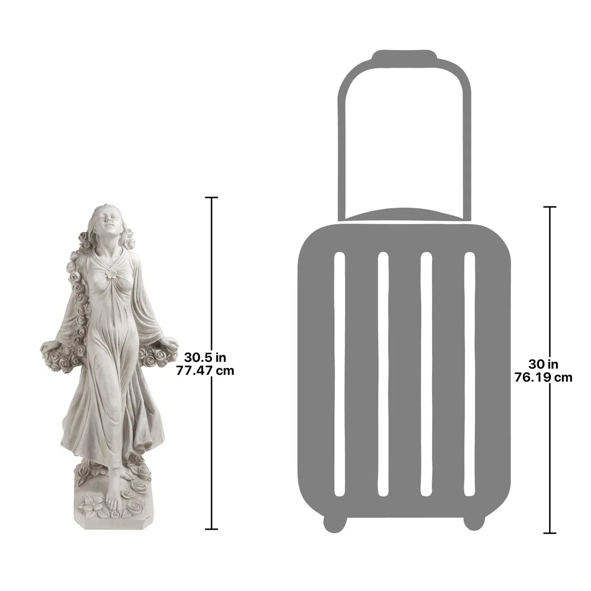 Design Toscano KY47018 Flora Boska Patronka Ogrodów Rzymska Statua, 77,5 cm, żywica poliestrowa, antyczny kamień