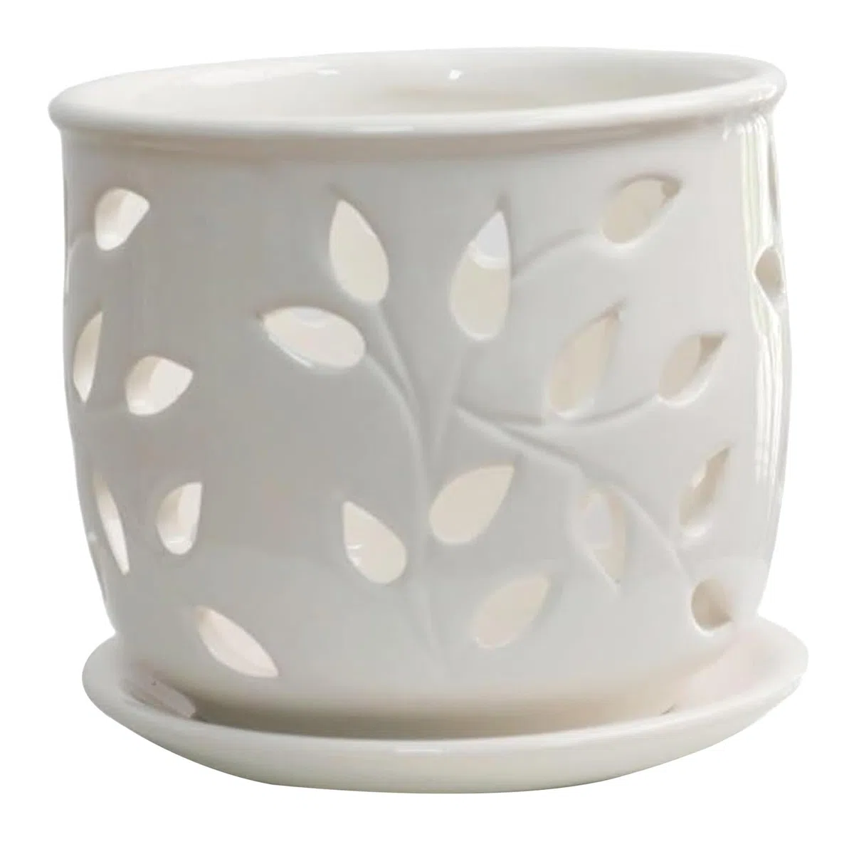ifundom Biały Ceramiczny Kwadratowy Doniczka z Otworami Ceramiczny Pojemnik Rośliny Doniczkowe Do Wnętrz i Zewnątrz Ceramiczna Doniczka Storczyki i Sadzonki