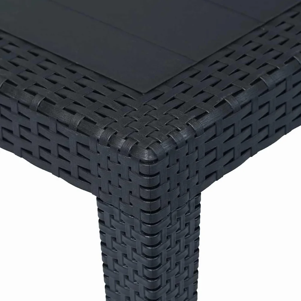 vidaXL Stół ogrodowy, antracytowy, 150x90x72 cm, plastikowy