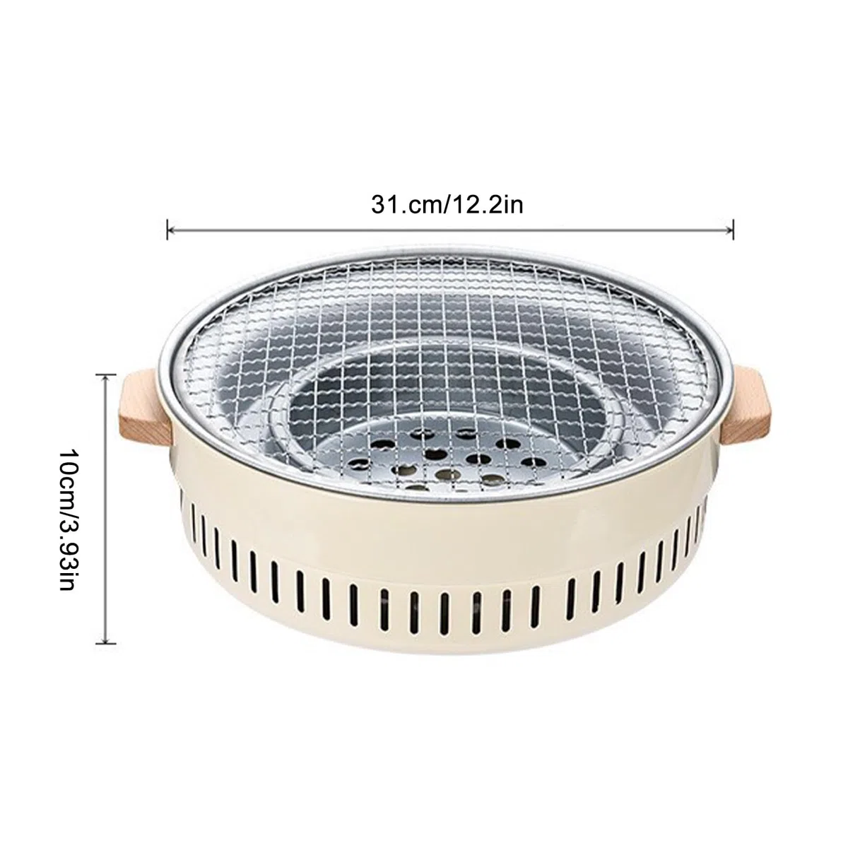 Przenośny nieprzywierający grill 32 cm | koreański grill do gotowania na świeżym powietrzu na tarasie i balkonie | idealny do przystawek mięsnych i konfiguracji stołu kempingowego