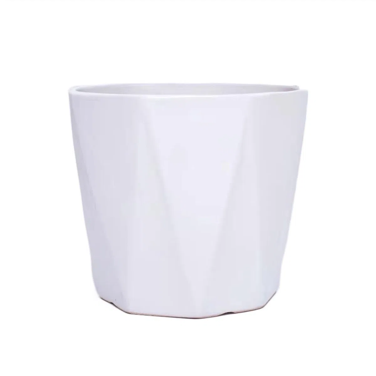 Doniczka Ceramiczne doniczki duże z tacą proste czysta biała linia ośmiokątna doniczki sukulenty zielone rośliny uprawa proste donice Doniczka ogrodowa(Duży)