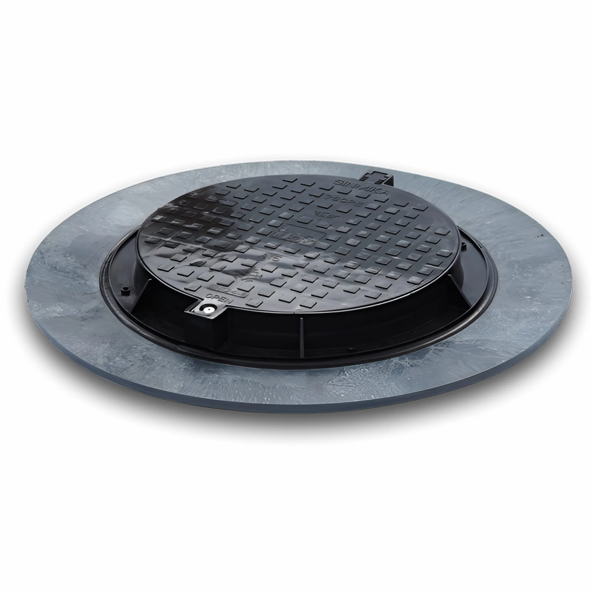 Varile 1100 mm XXL pokrywa włazu z tworzywa sztucznego, uniwersalna pokrywa gully, pokrywka cysterna (czarna)