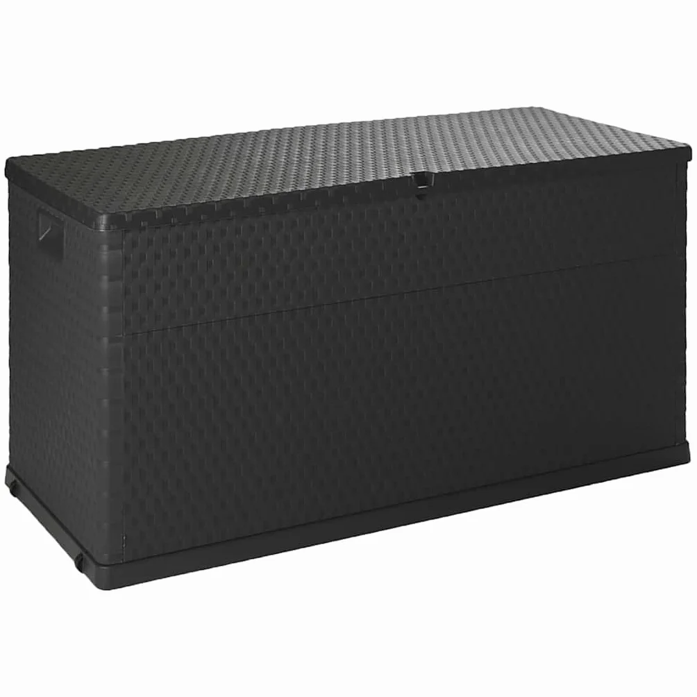 vidaXL Skrzynia ogrodowa, antracytowa, 120x56x63 cm, rattan PP