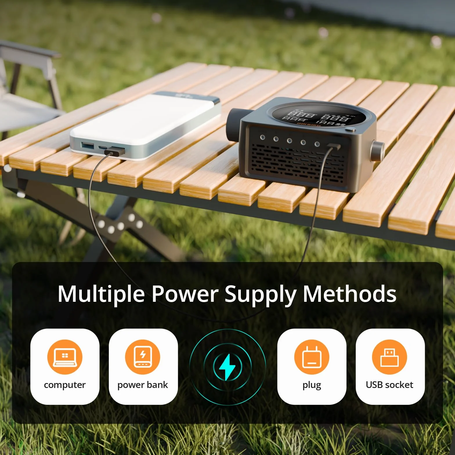 Inkbird Dmuchawa do grilla Wi-Fi 5G Bluetooth 5.0 regulator temperatury z 5 sondami automatyczny wentylator wędzarniczy