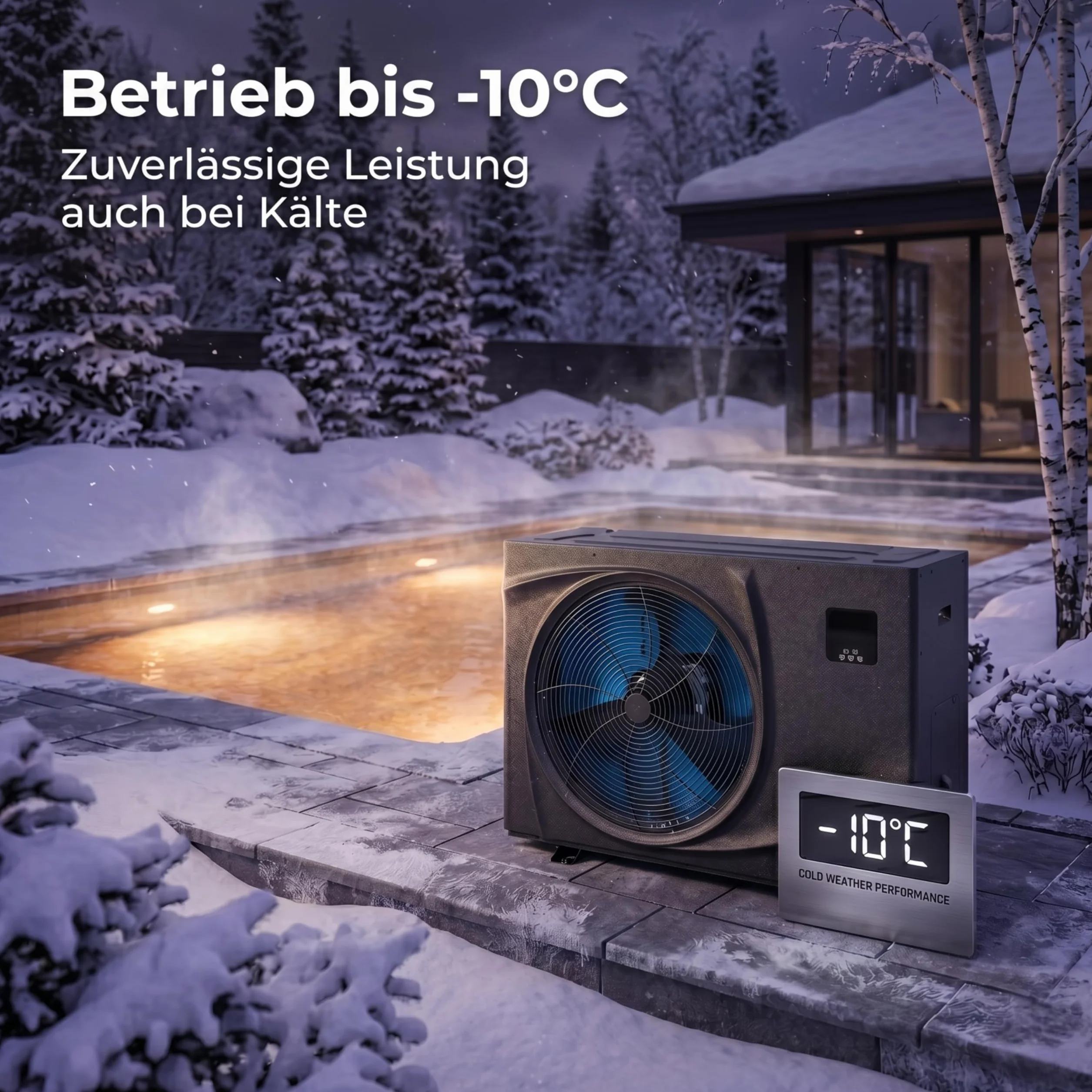poolomio® Pompa ciepła do basenu 55-70 m³ NET Inverter 10 | ultra ciche ogrzewanie basenu z WiFi | energooszczędne ogrzewanie (COP 13,40) do basenu | DC Full Inverter do 11,6 kW, -10°C tryb Soft Start