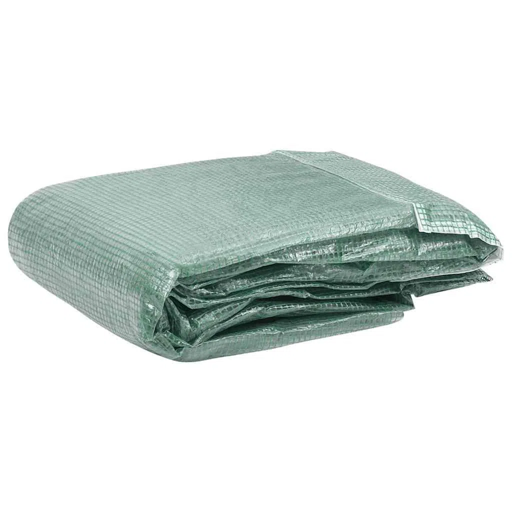 Zapasowa osłona do szklarni, zielona, z polietylenu, z 4 oknami i drzwiami, 400 x 200 x 200 cm, 140 g/m², odporna na warunki atmosferyczne, do pielęgnacji roślin, prac ogrodowych i na balkon