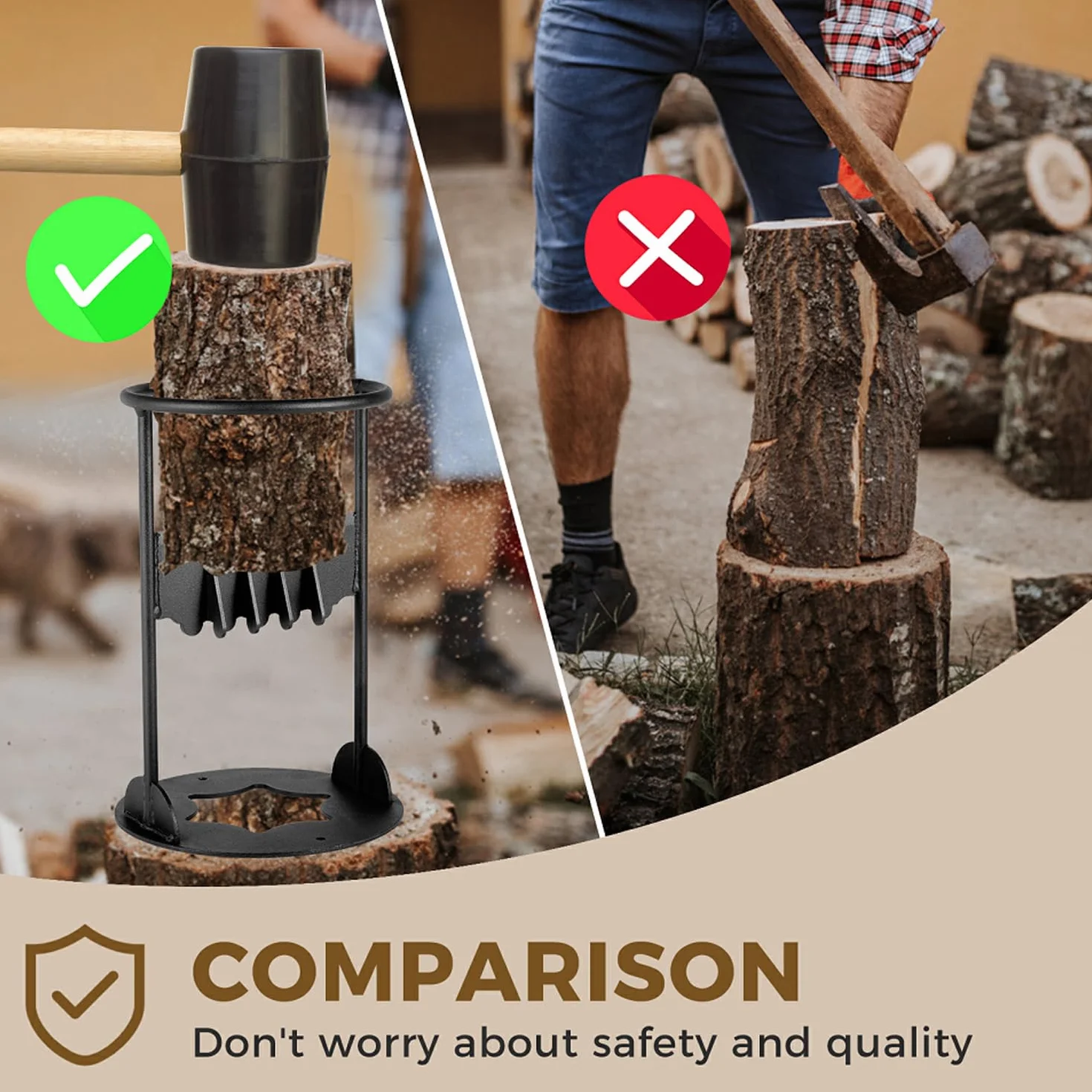 Ręczny Przecinak Do Pali, Nóż Do Drewna Kindling,Ręczny Drewniany Rozdzielacz Drewna, Splitter Quick Log Splitter Do Domu, Camping, Na Zewnątrz