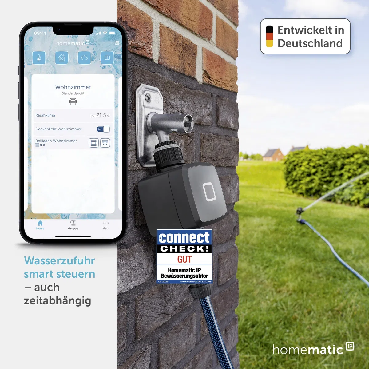 Homematic IP 162114A0 inteligentny system nawadniania, inteligentny komputer nawadniający, sterowany za pomocą aplikacji, inteligentne nawadnianie