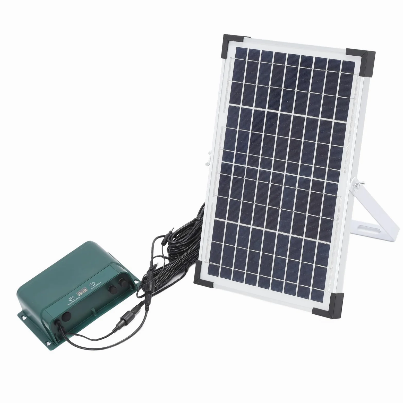 Zestaw do Nawadniania Kropelkowego, Wodoodporny, Regulowany Panel Słoneczny 18 V, 10 W, System Automatycznego Nawadniania z Zegarem i Czujnikiem Poziomu Wody, do Użytku W