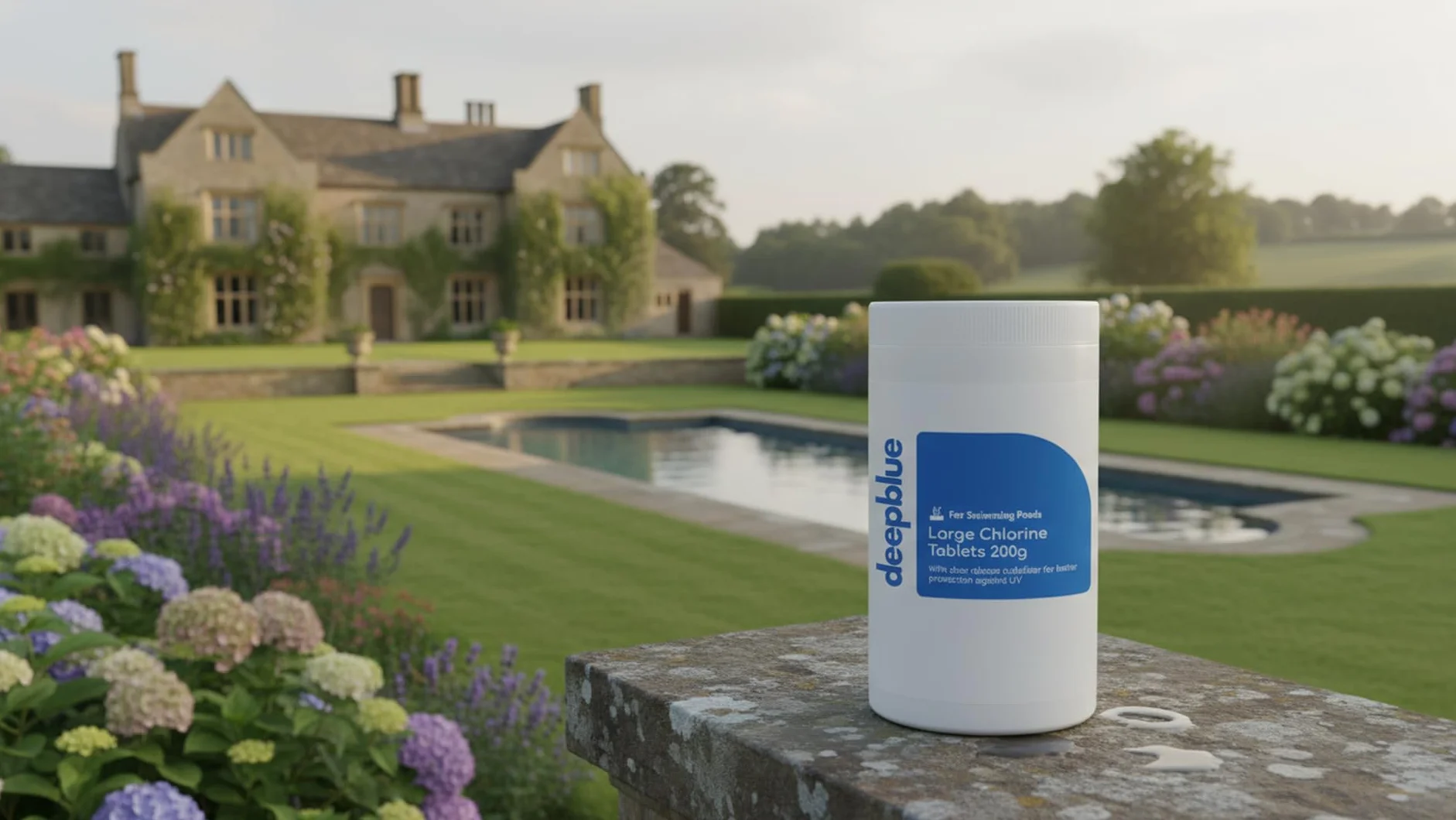 Deep Blue Professional - 200g Stabilised Chlorine Tablets 1kg Slow Release | Made in UK | Swimming Pool & Spa Water Care for Regular Pool Maintenance and Water Clarity Support